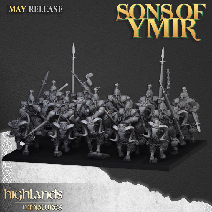 Dwarfs Mounted - Highlands Miniatures