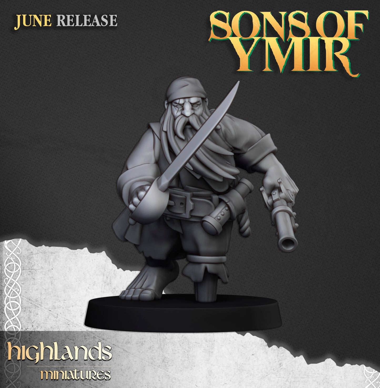 Dwarf Pirates 12x - Highlands Miniatures