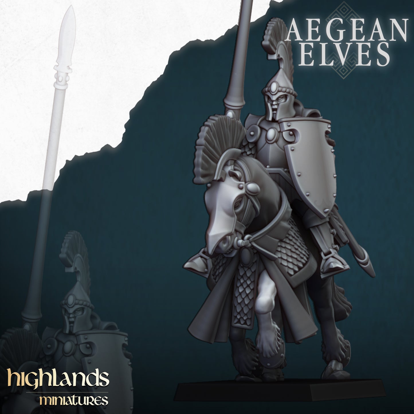 Aegean Elves Mounted Lances 8x- Highlands Miniatures