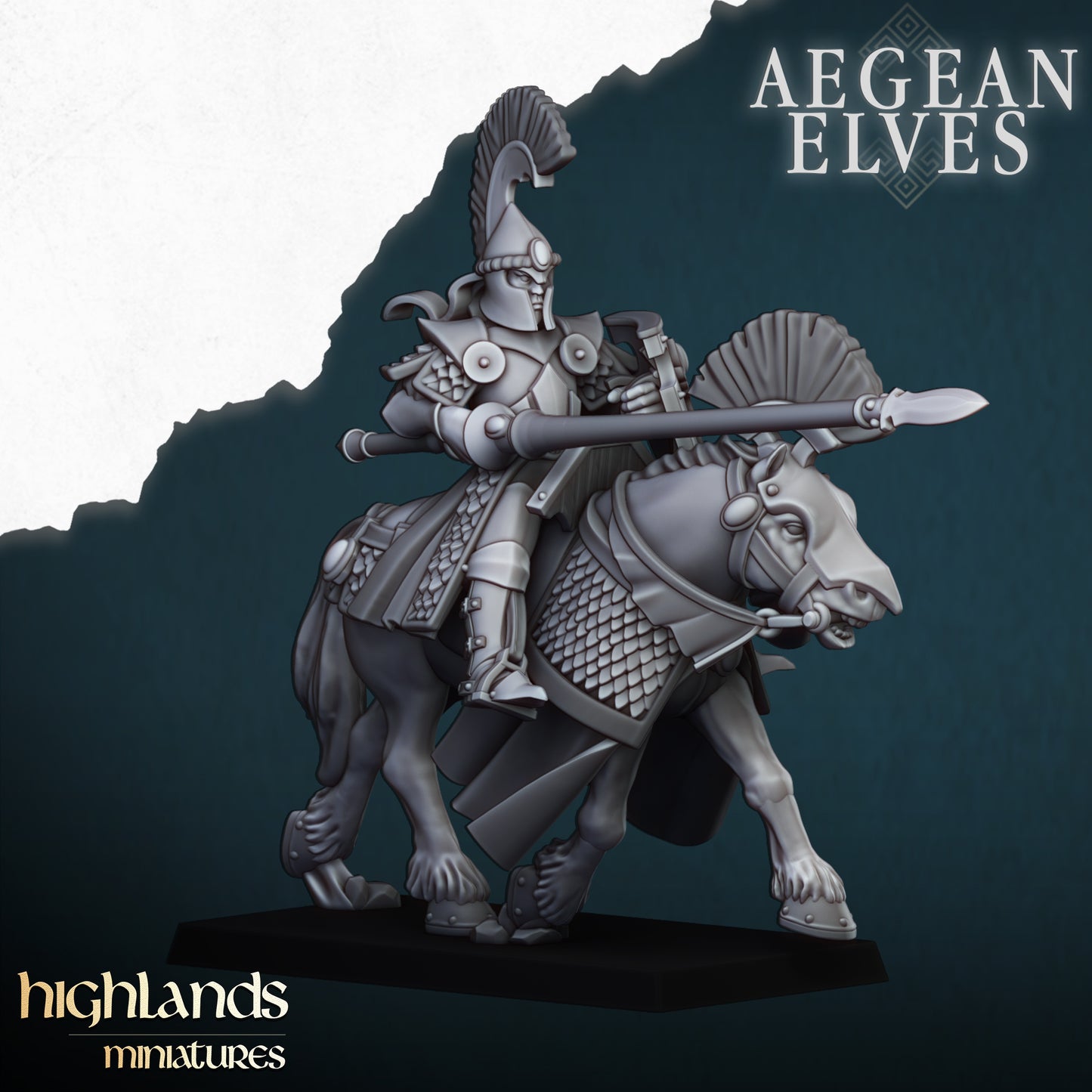 Aegean Elves Mounted Lances 8x- Highlands Miniatures
