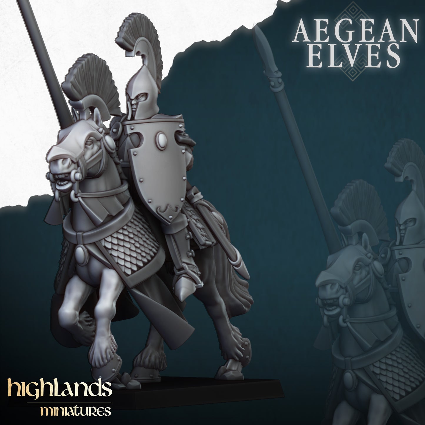 Aegean Elves Mounted Lances 8x- Highlands Miniatures