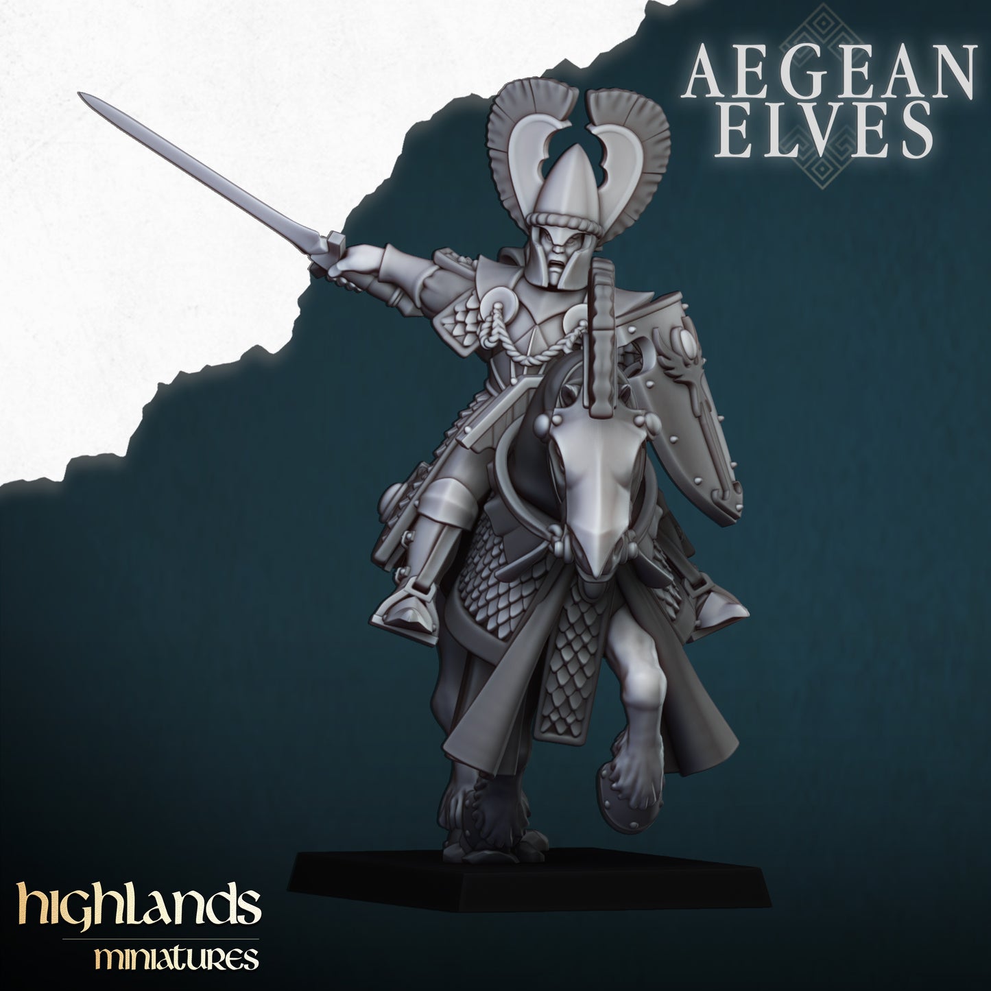Aegean Elves Mounted Lances 8x- Highlands Miniatures