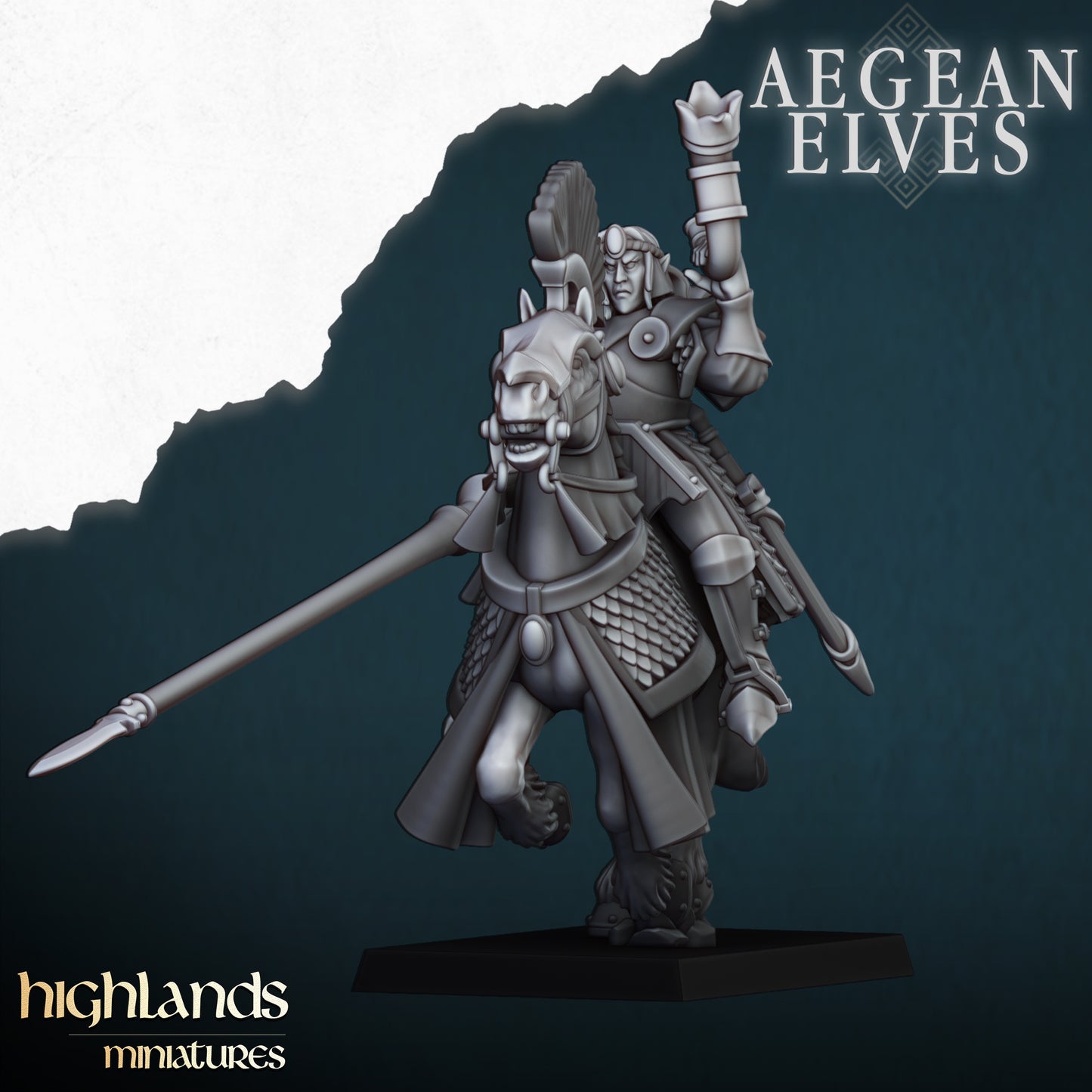 Aegean Elves Mounted Lances 8x- Highlands Miniatures