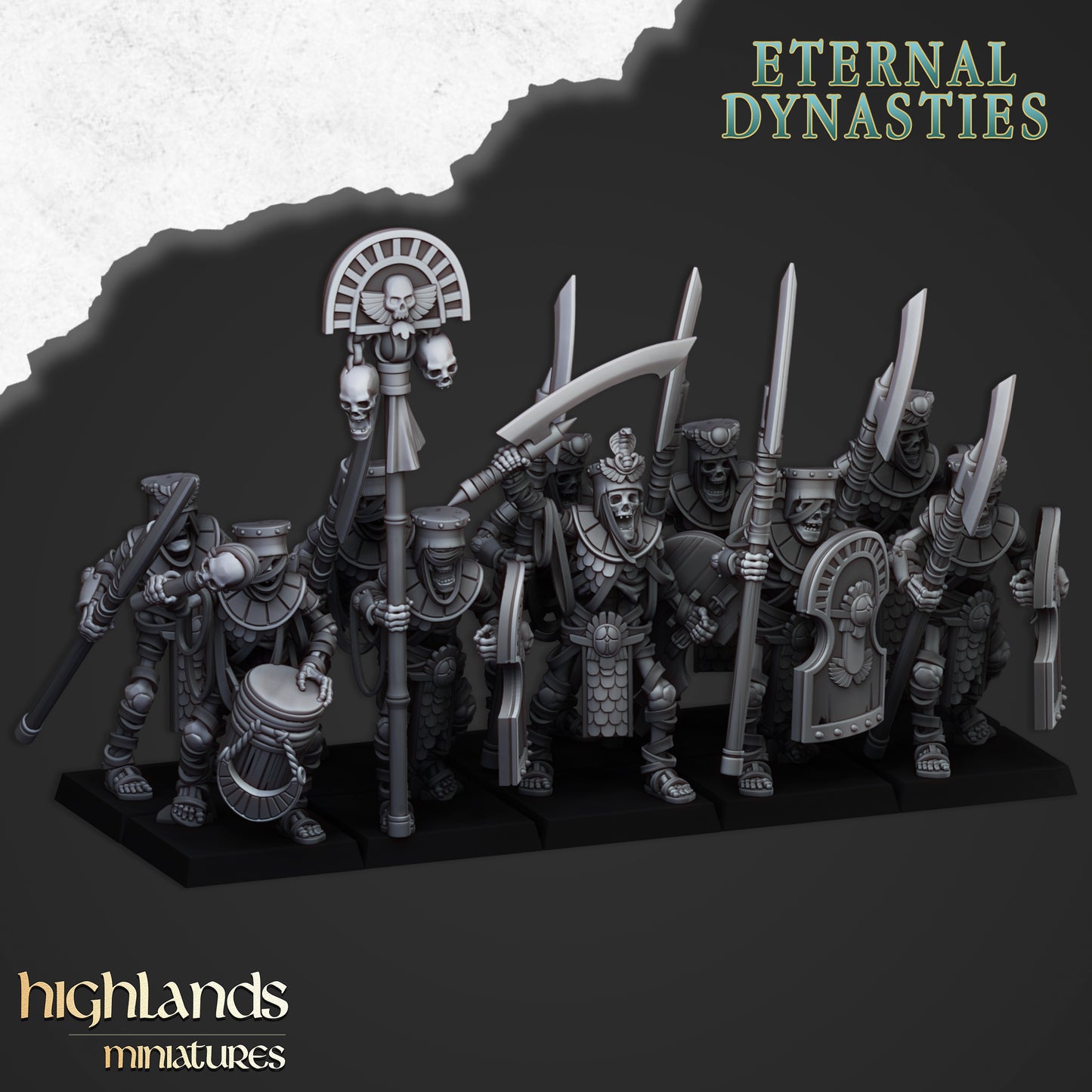 Eternal Dynasties Ancient Guard with Halberds 10x - Highlands Miniatures