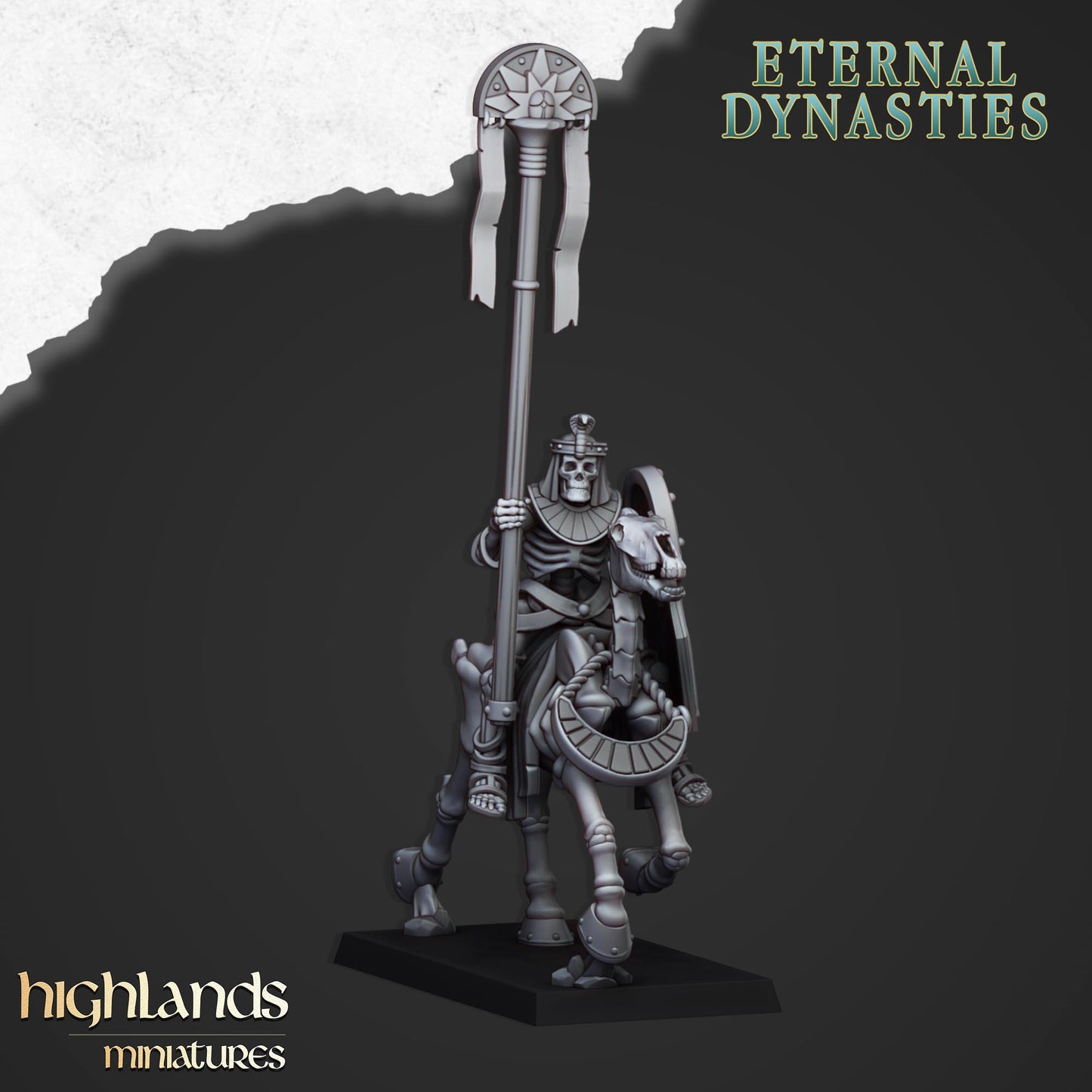Ancient Skeletal Cavalry with Spears 8x - Highlands Miniatures