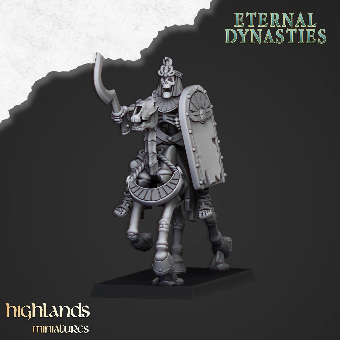 Ancient Skeletal Cavalry with Spears 8x - Highlands Miniatures