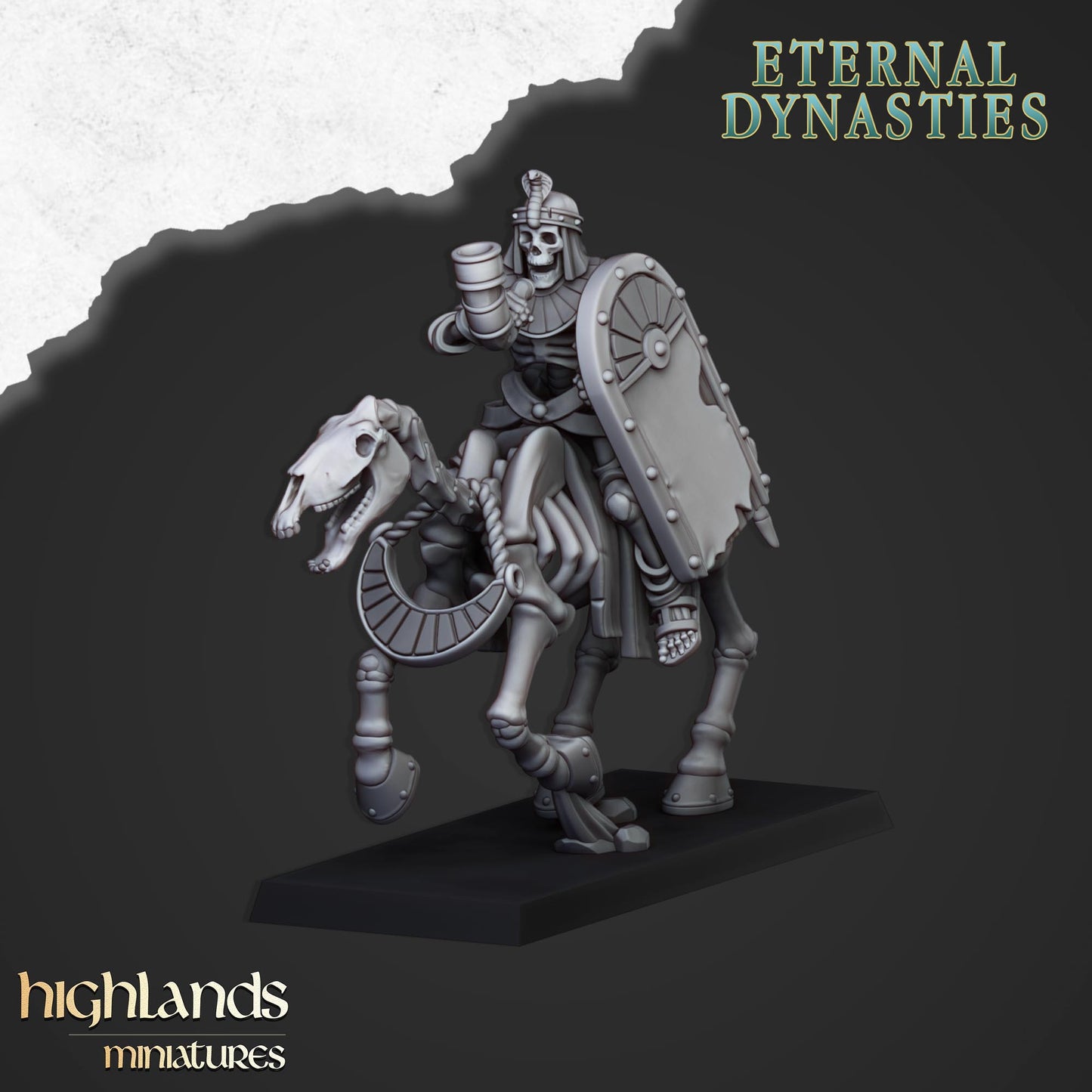 Ancient Skeletal Cavalry with Spears 8x - Highlands Miniatures