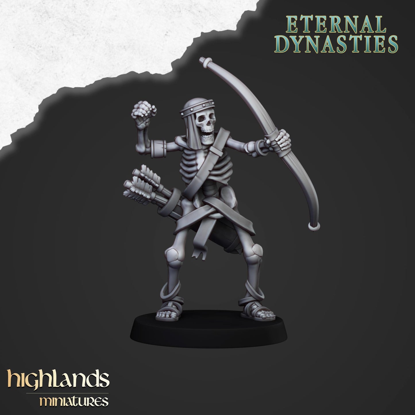 Ancient Skeleton with bows 10x- Highlands Miniatures