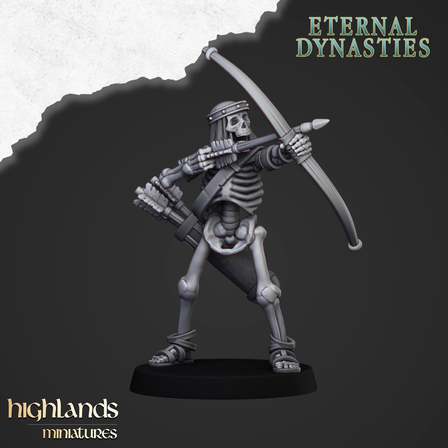 Ancient Skeleton with bows 10x- Highlands Miniatures