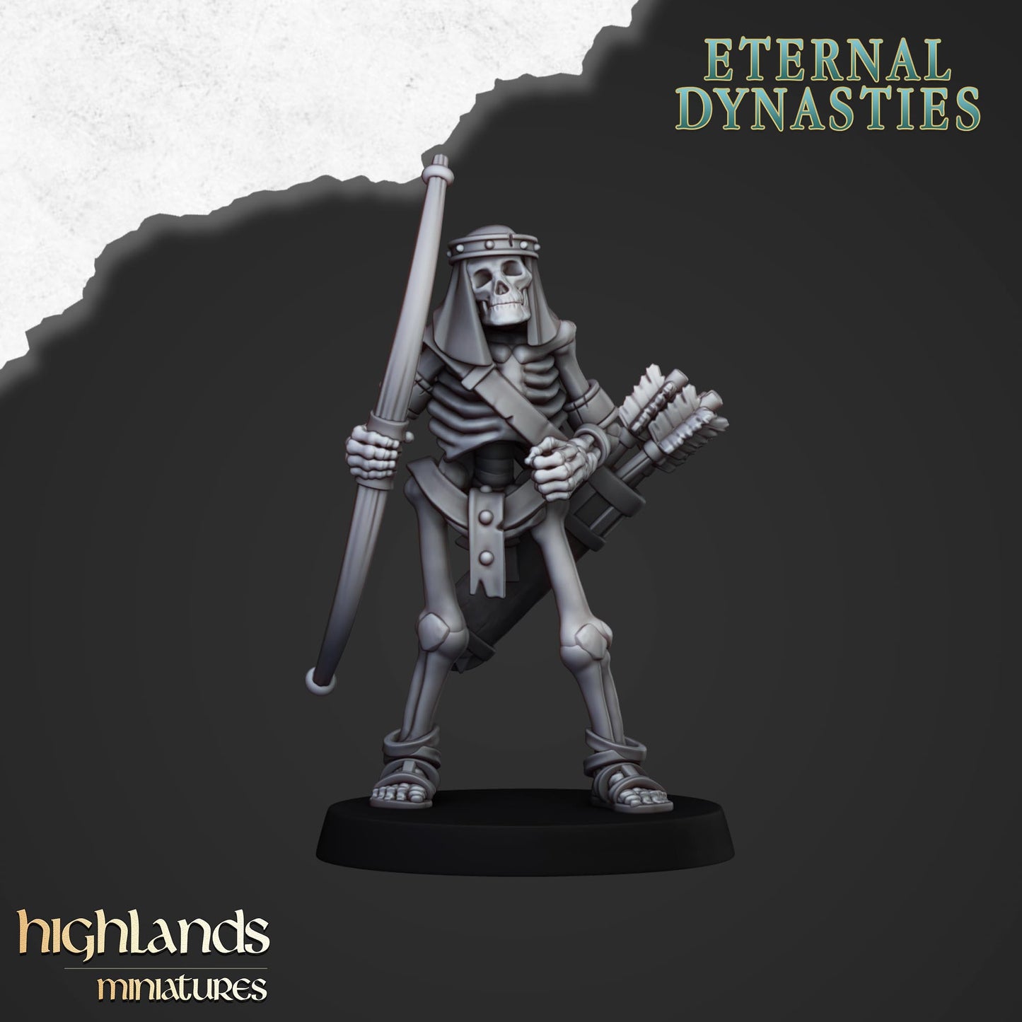 Ancient Skeleton with bows 10x- Highlands Miniatures