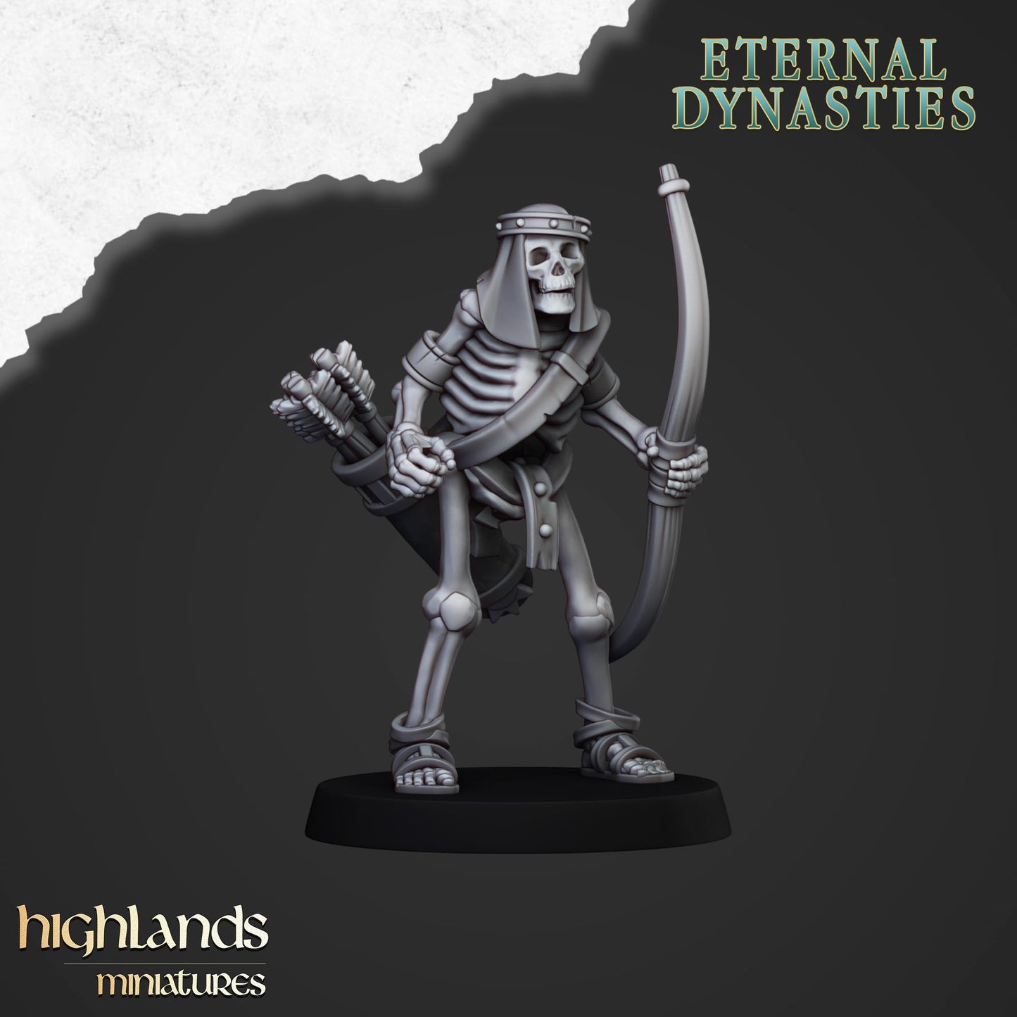 Ancient Skeleton with bows 10x- Highlands Miniatures