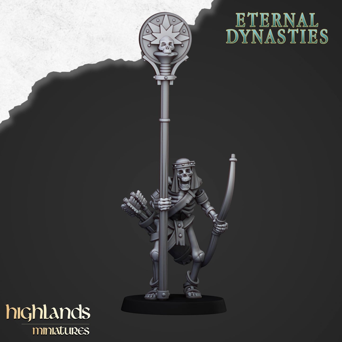 Ancient Skeleton with bows 10x- Highlands Miniatures