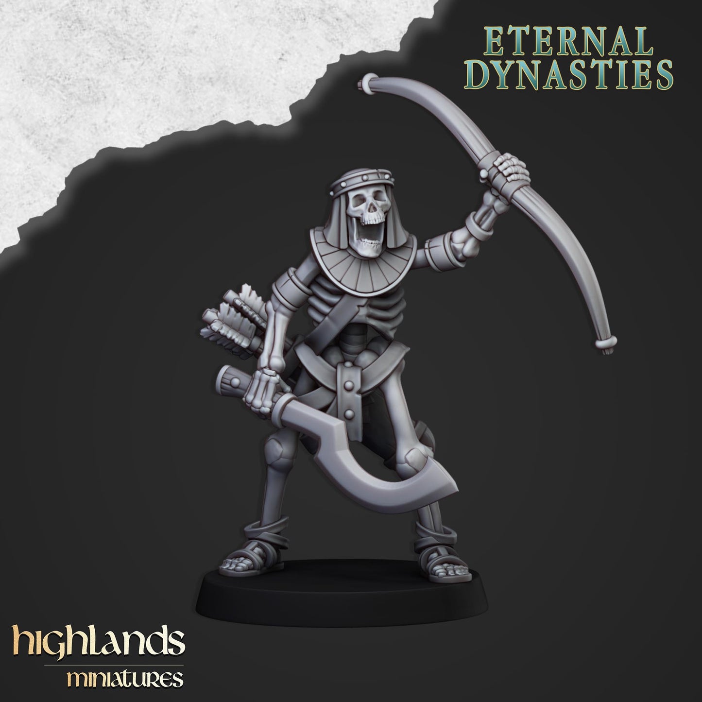 Ancient Skeleton with bows 10x- Highlands Miniatures