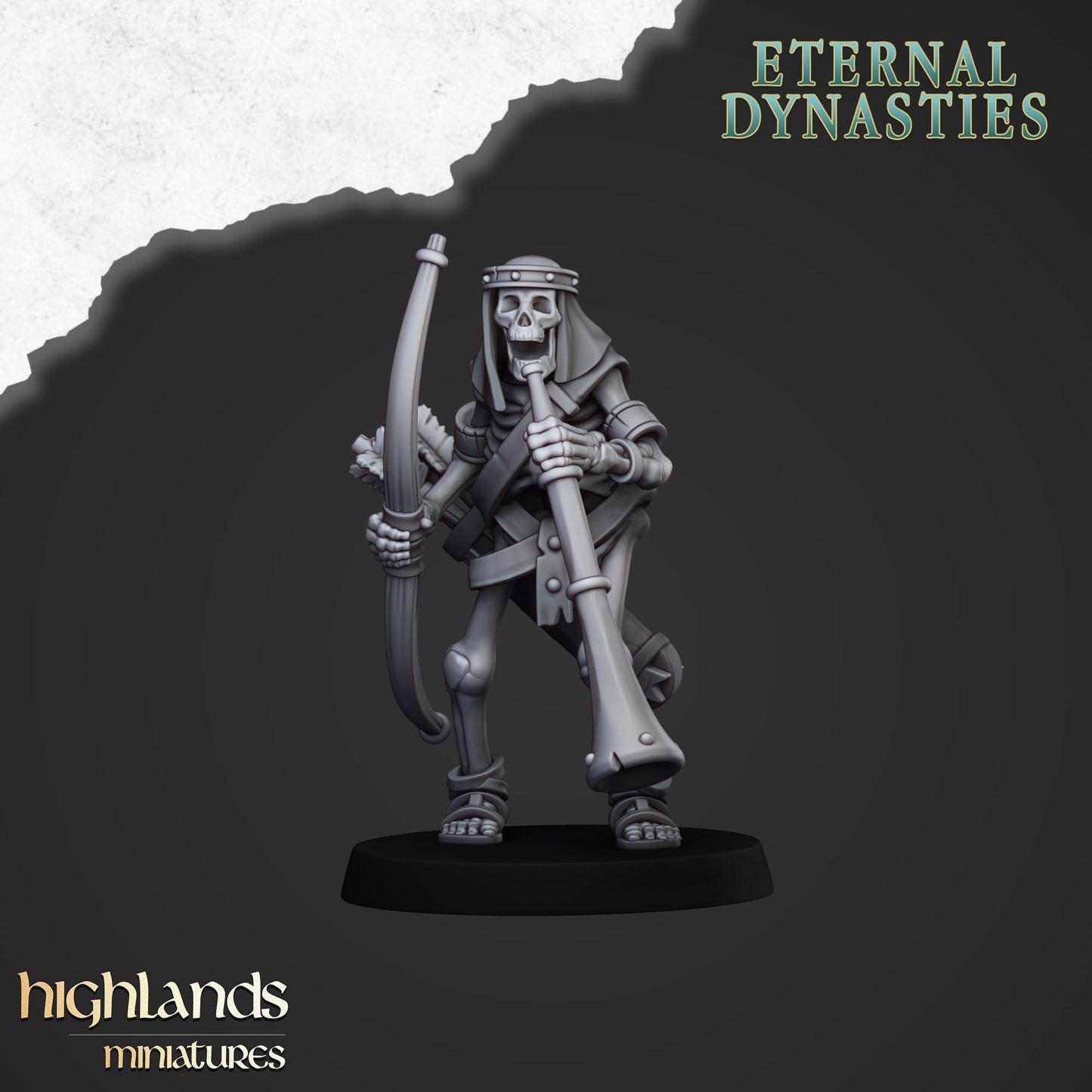 Ancient Skeleton with bows 10x- Highlands Miniatures