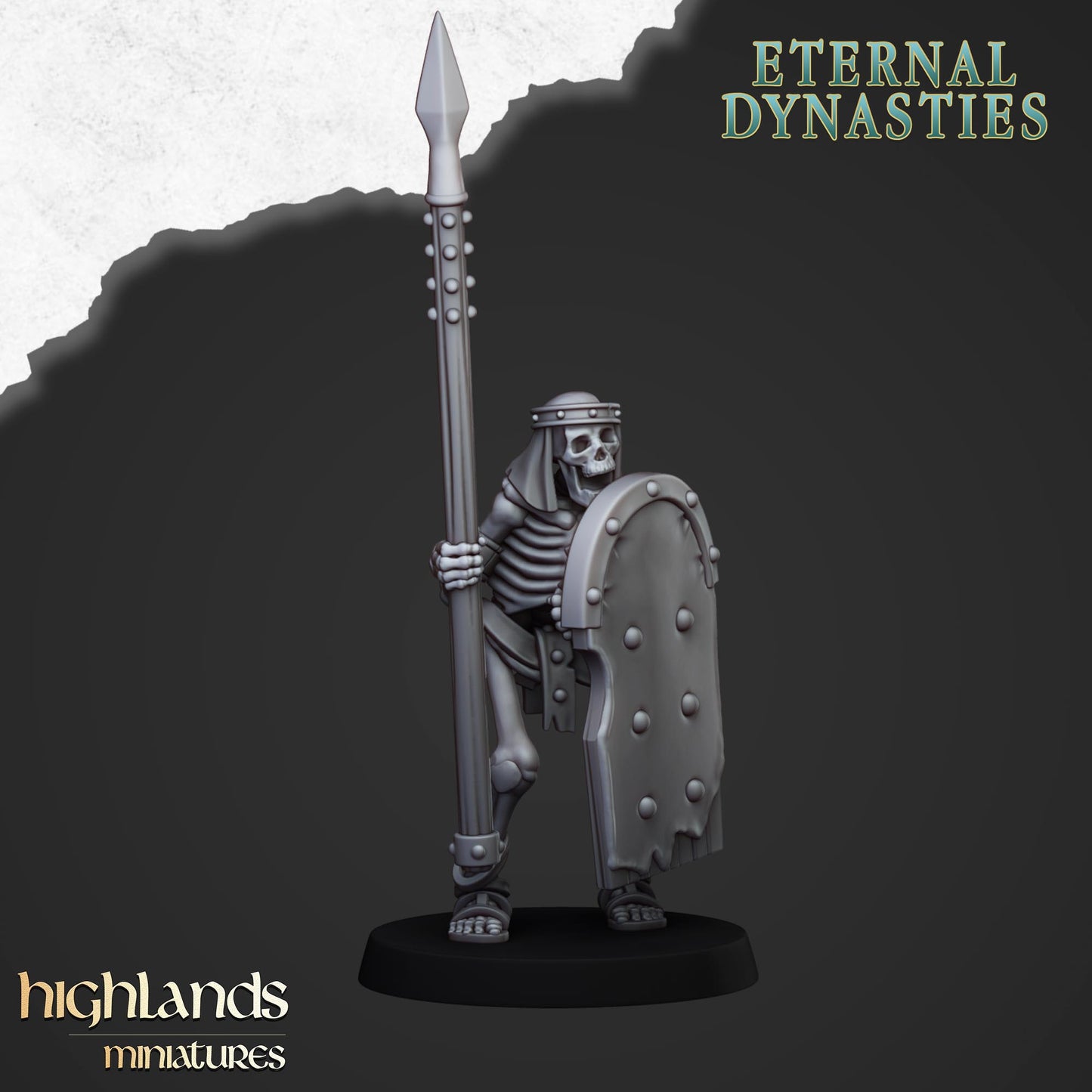 Ancient Skeleton with spears unit 15x- Highlands Miniatures