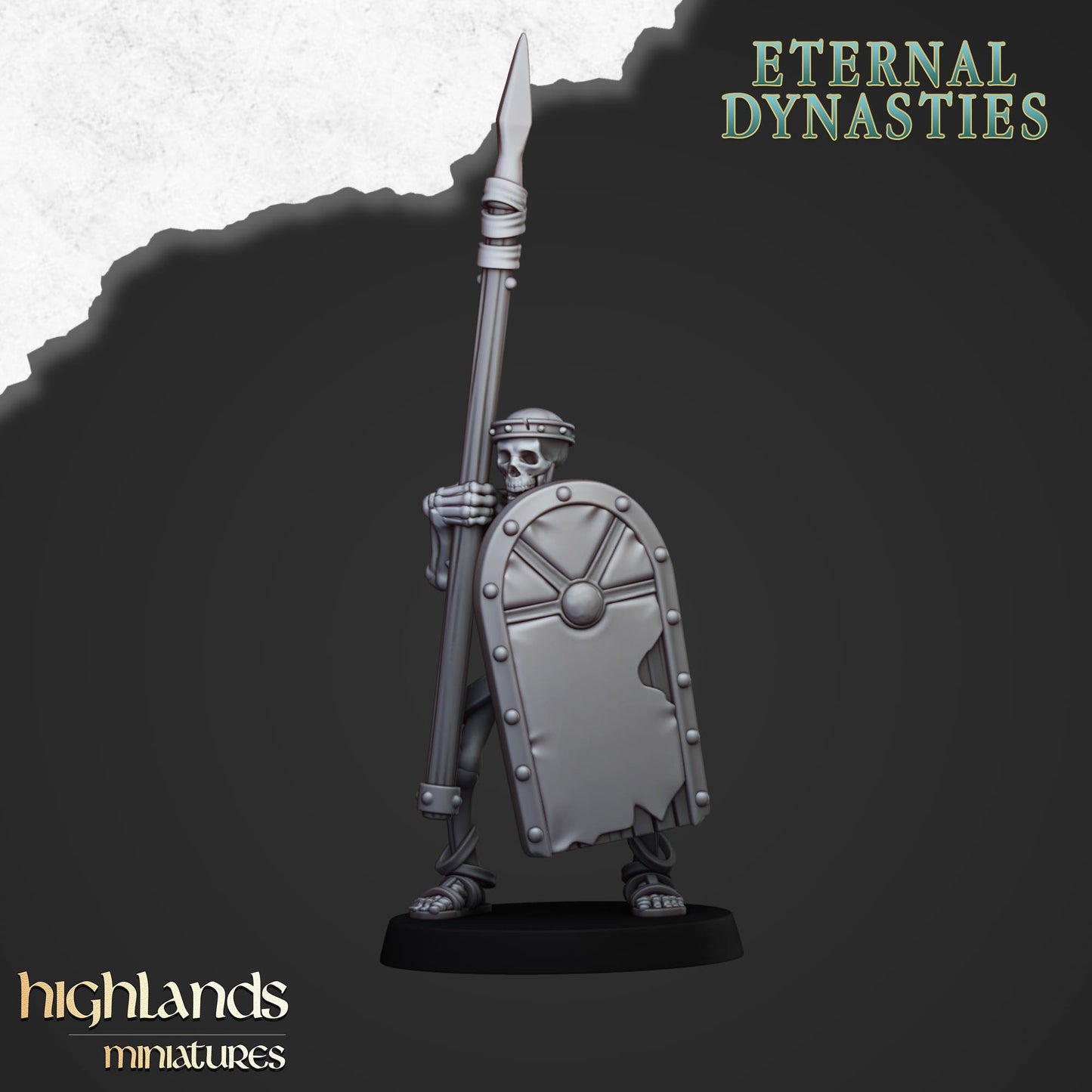 Ancient Skeleton with spears unit 15x- Highlands Miniatures