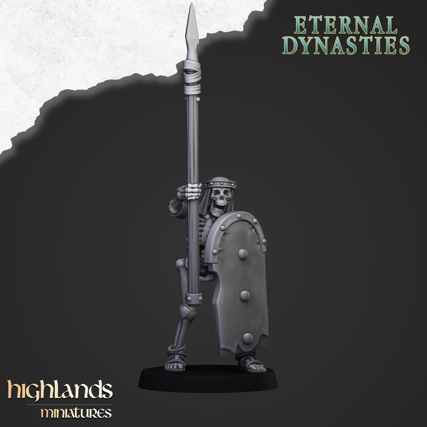 Ancient Skeleton with spears unit 15x- Highlands Miniatures