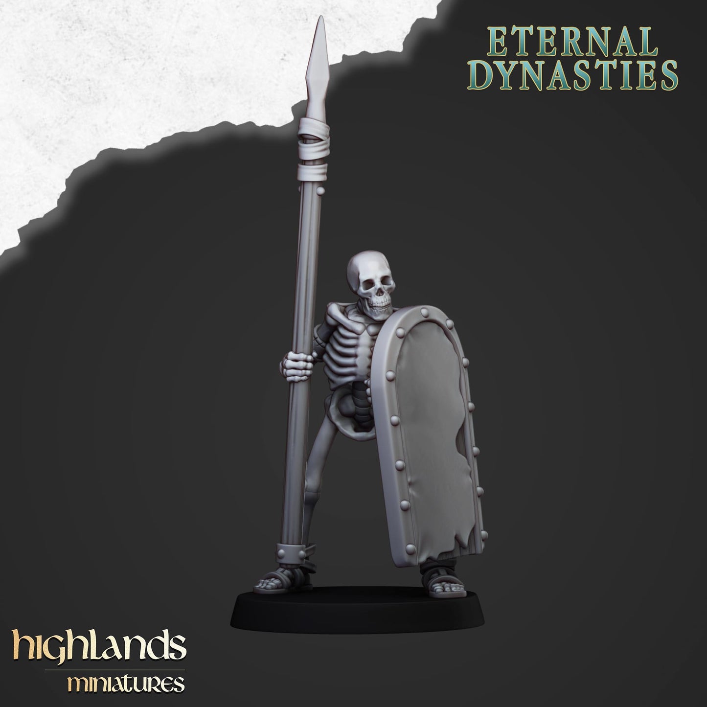 Ancient Skeleton with spears unit 15x- Highlands Miniatures
