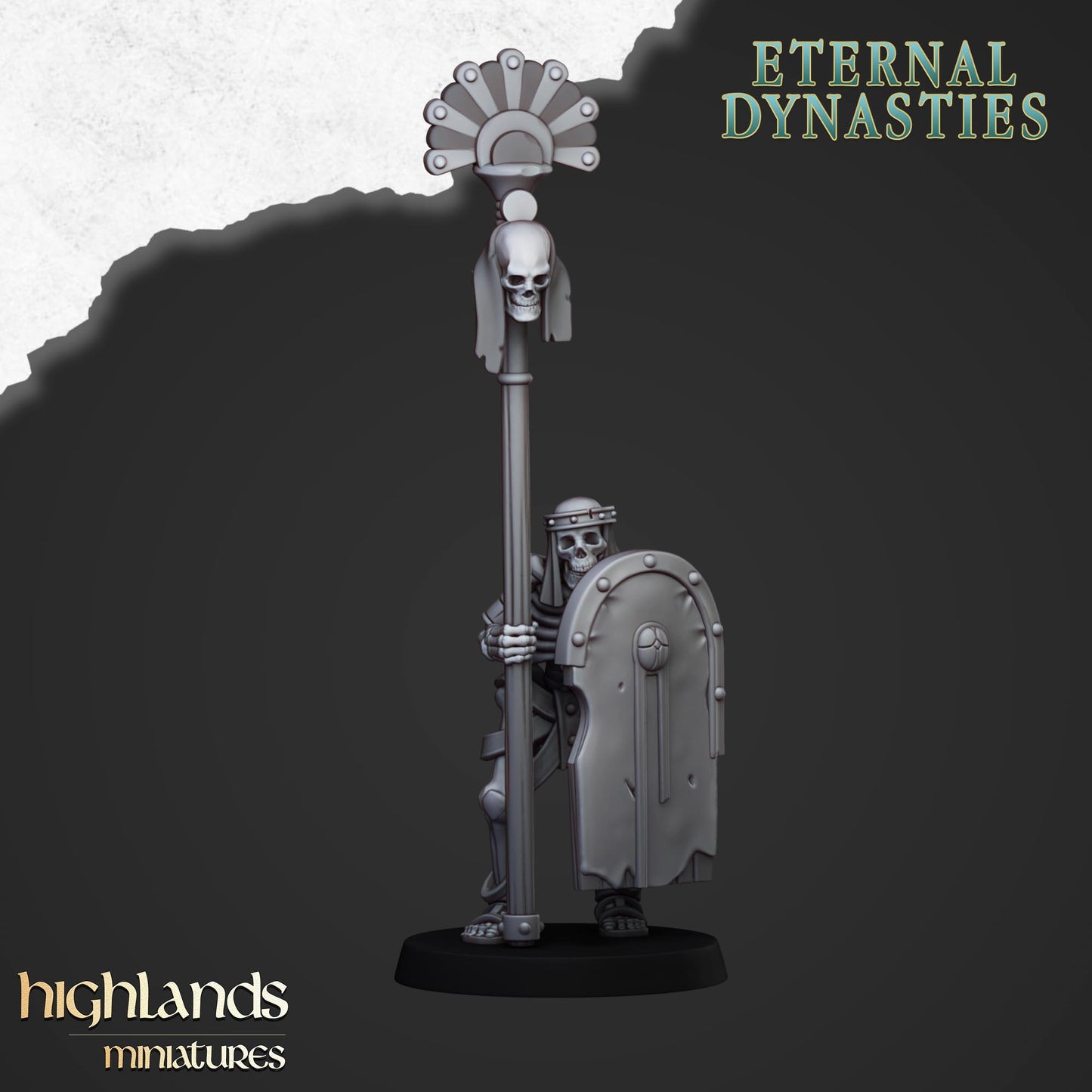 Ancient Skeleton with spears unit 15x- Highlands Miniatures