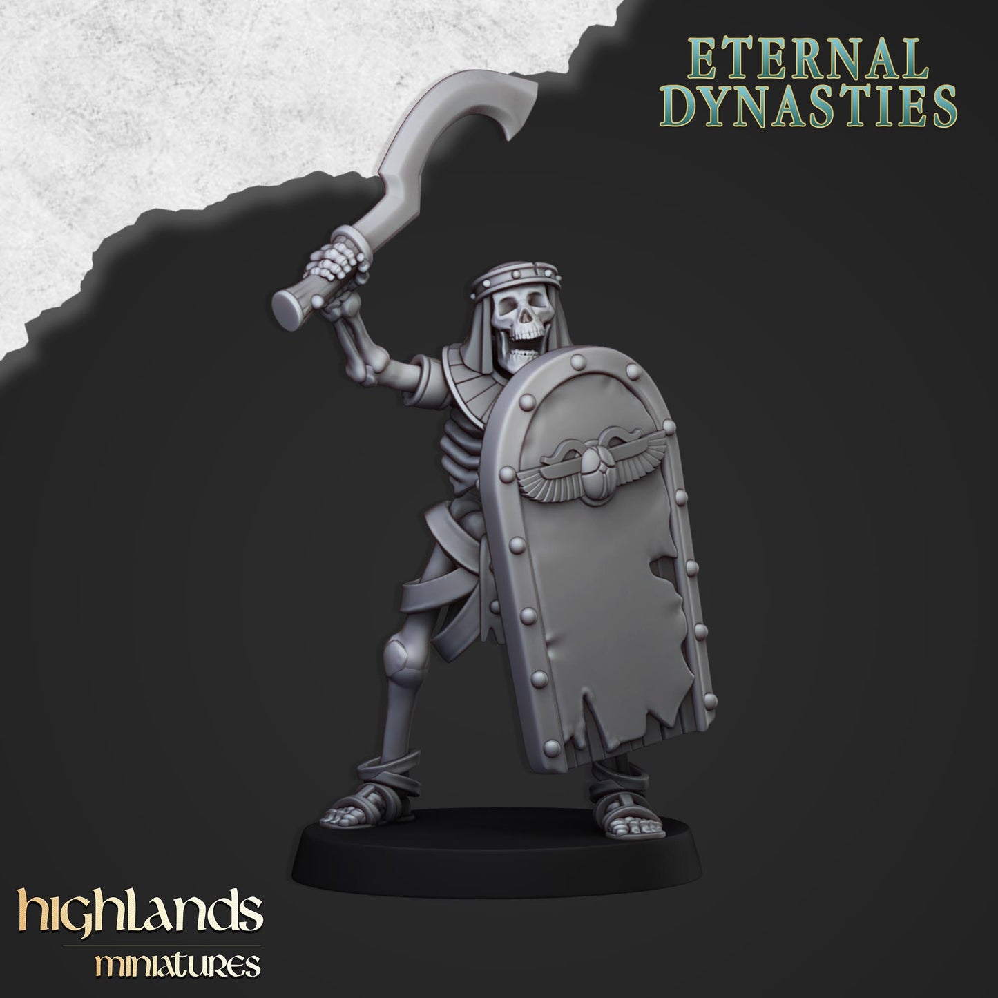 Ancient Skeleton with spears unit 15x- Highlands Miniatures