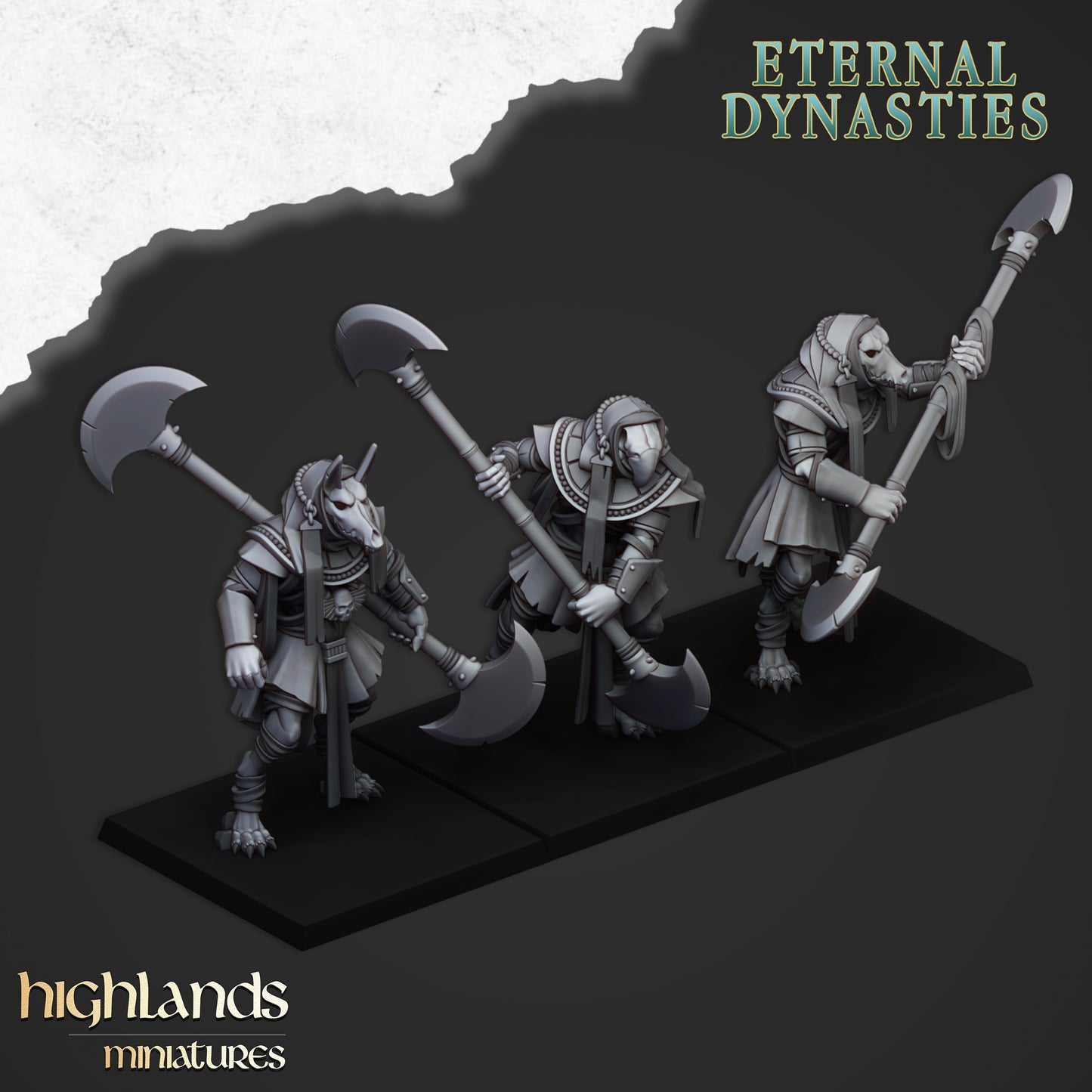 Eternal Dynasties Anubis Guard with Halberds 3x- Highlands Miniatures