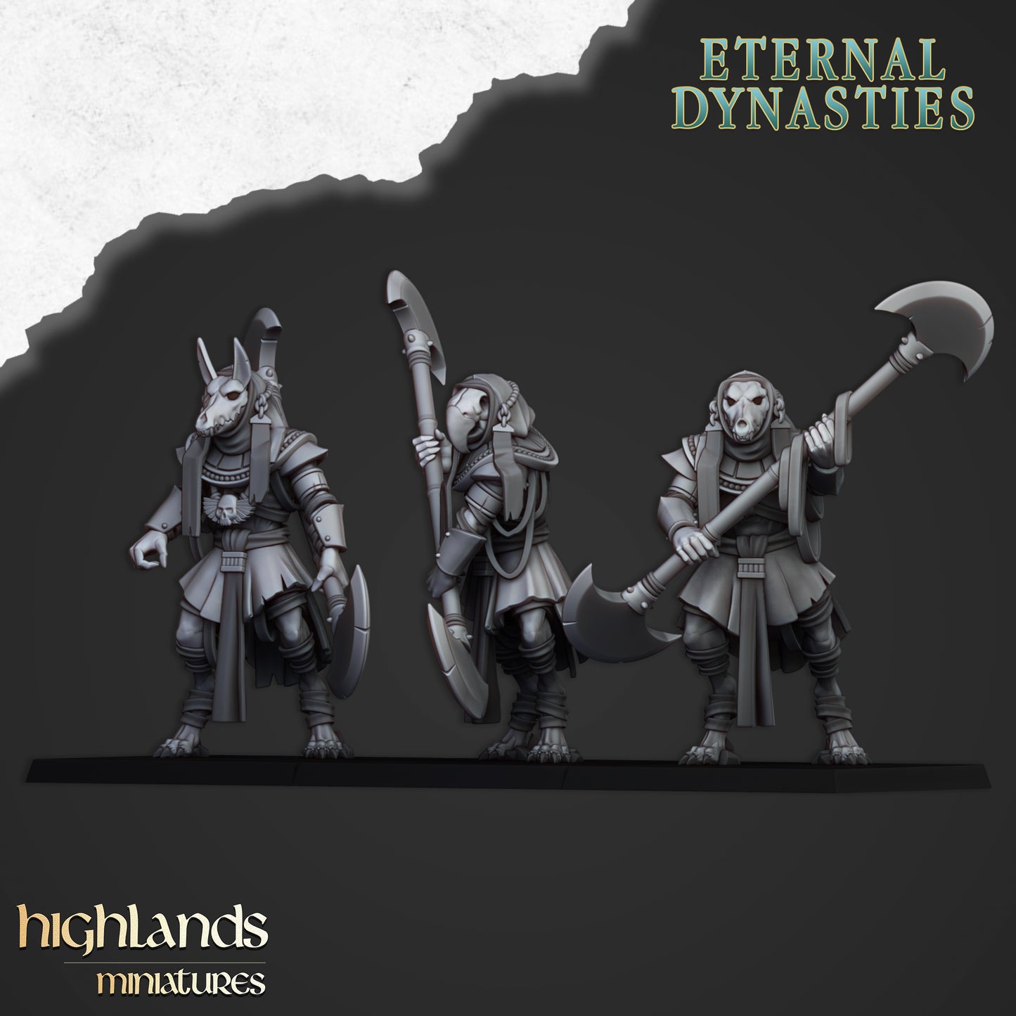 Eternal Dynasties Anubis Guard with Halberds 3x- Highlands Miniatures