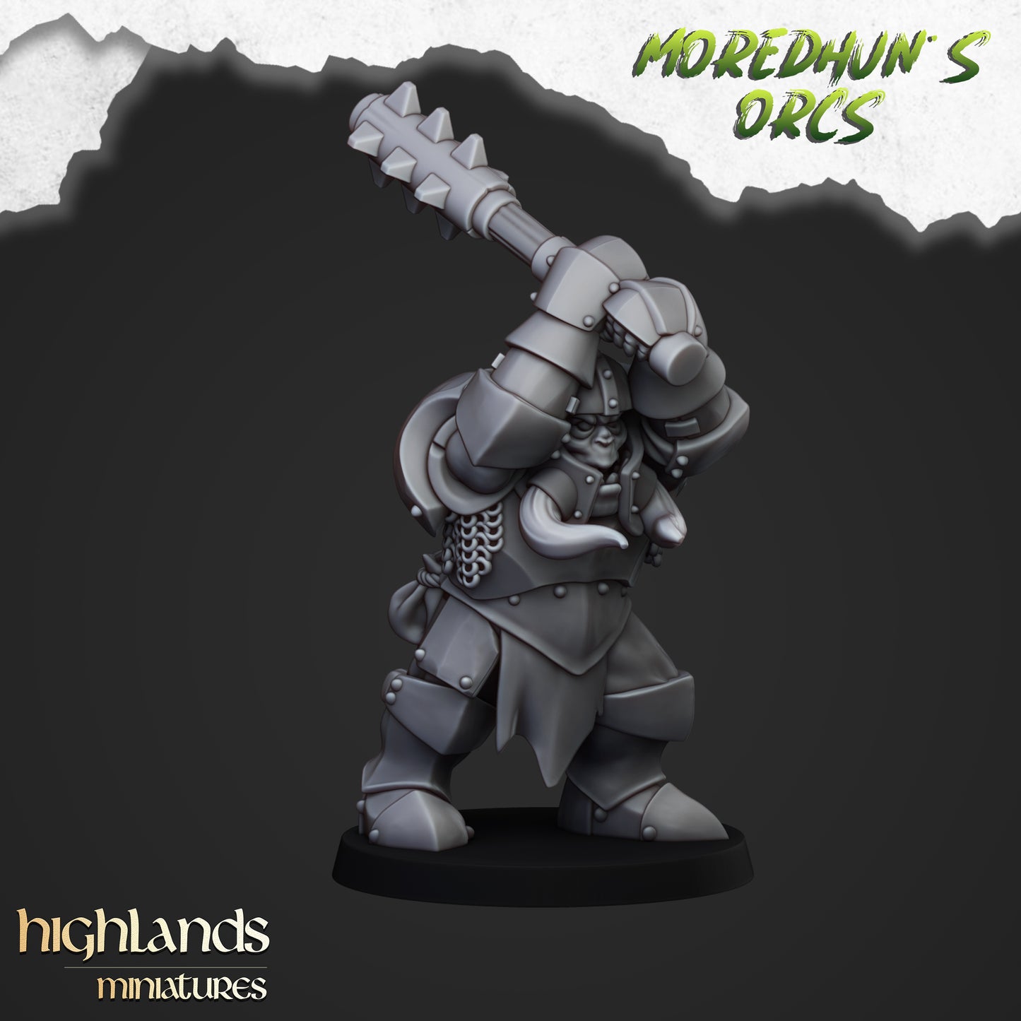 Armoured Orcs with two handed weapons 15x- Highlands Miniatures