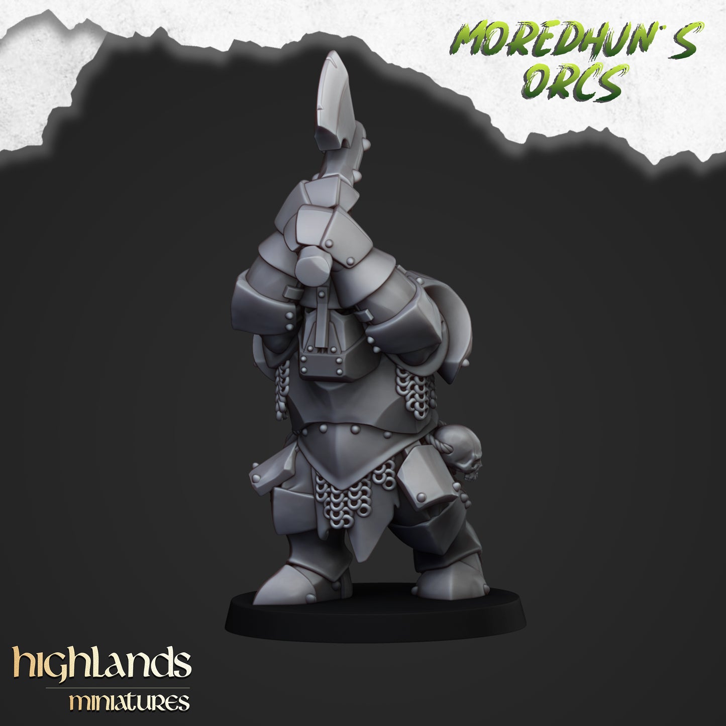 Armoured Orcs with two handed weapons 15x- Highlands Miniatures
