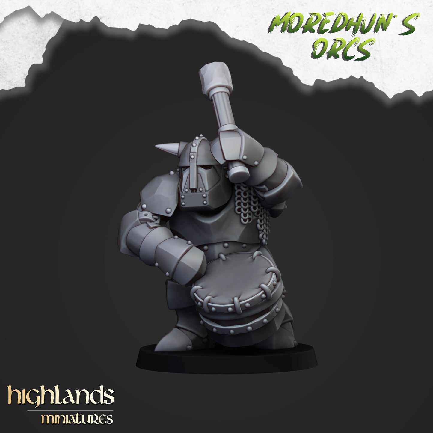 Armoured Orcs with two handed weapons 15x- Highlands Miniatures