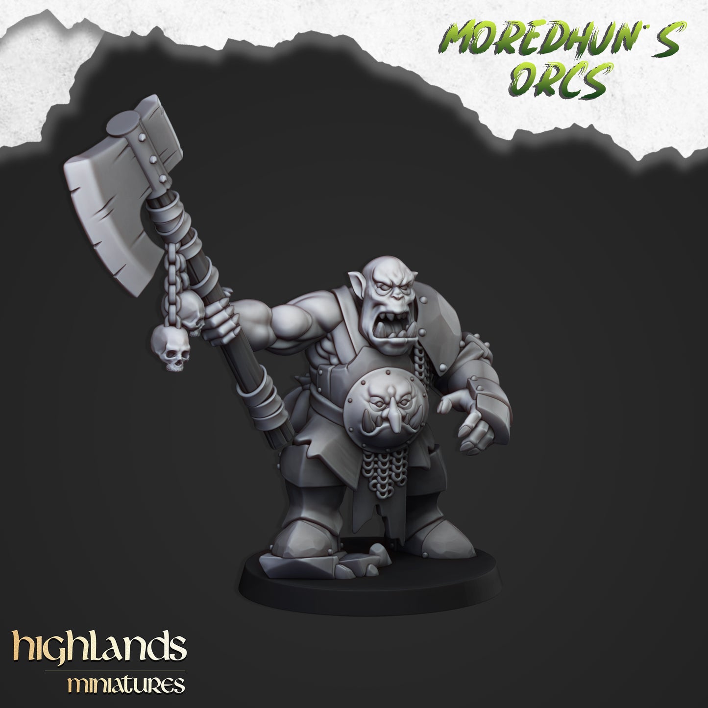 Orc Borgok Skullcrusher 1x - Highlands Miniatures