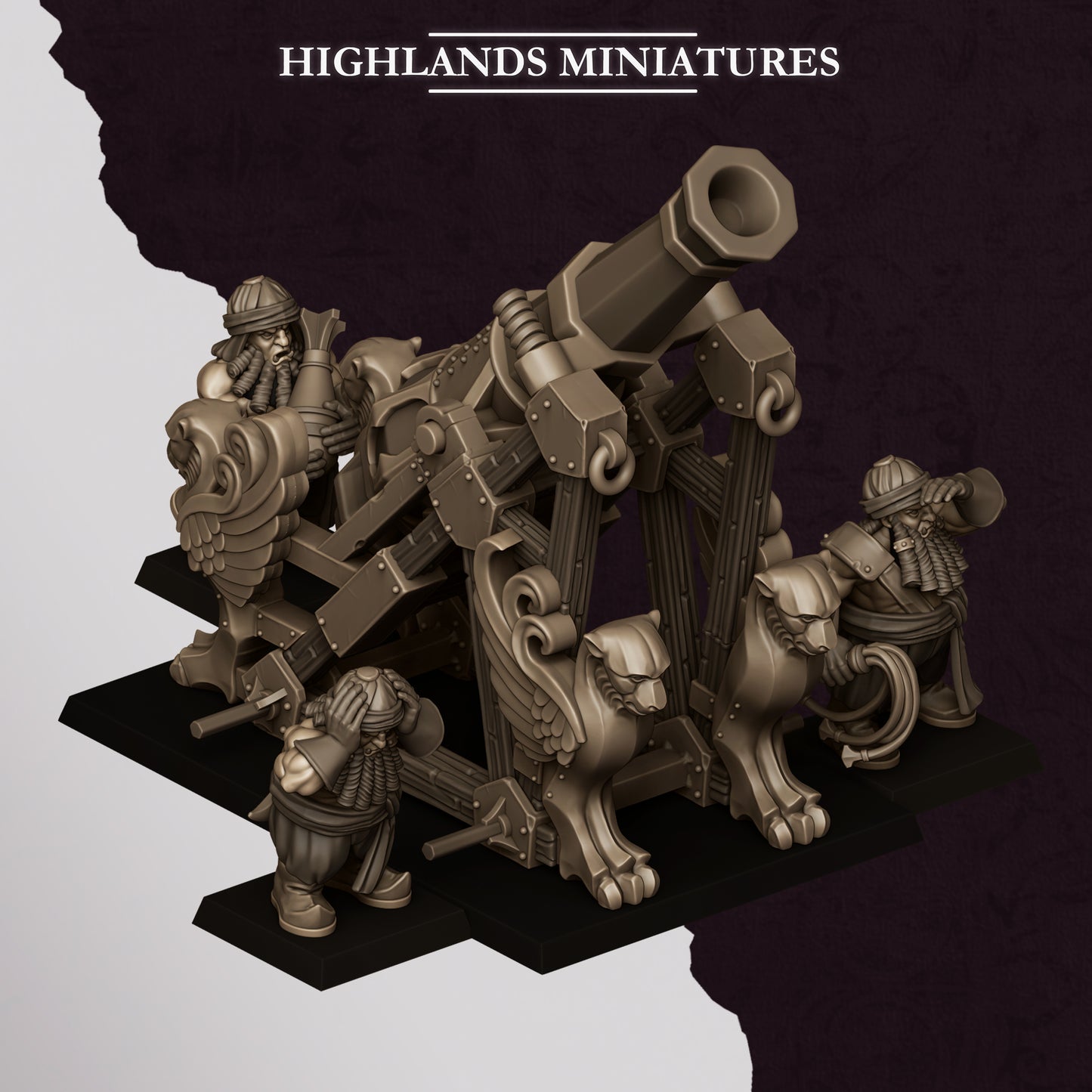 Dwarf Sons of Marduk Mortar- Highlands Miniatures