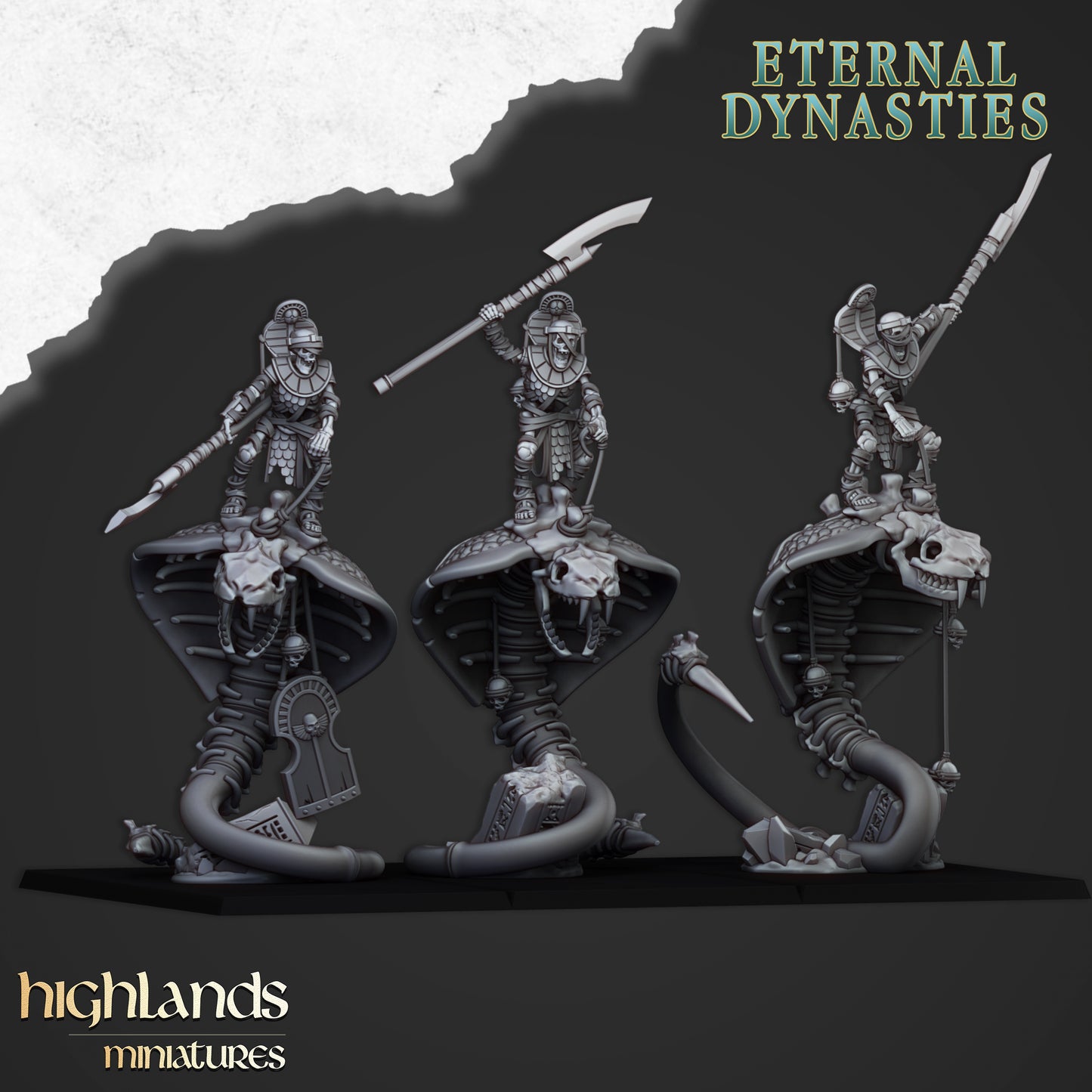 Eternal Dynasties Mounted Guard 3x - Highlands Miniatures