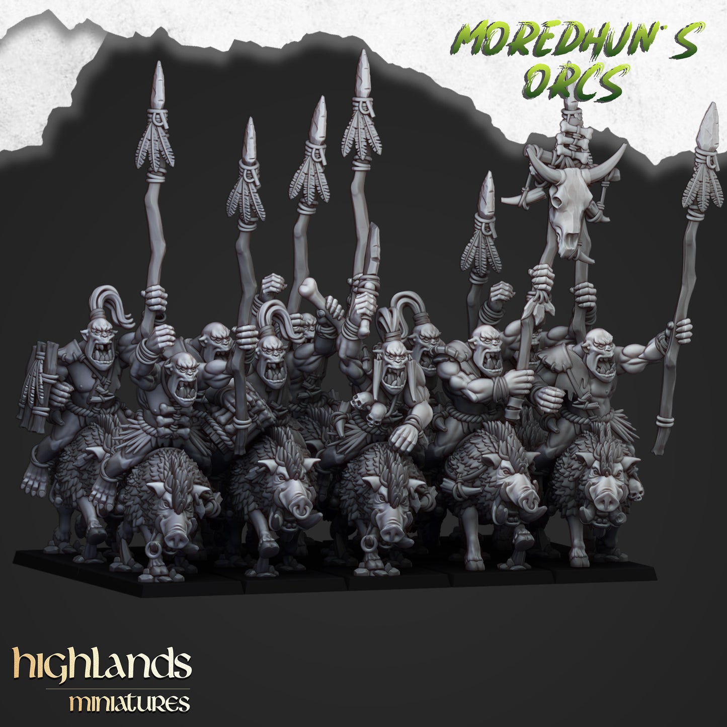 Mounted Cave Orcs 10x - Highlands Miniatures