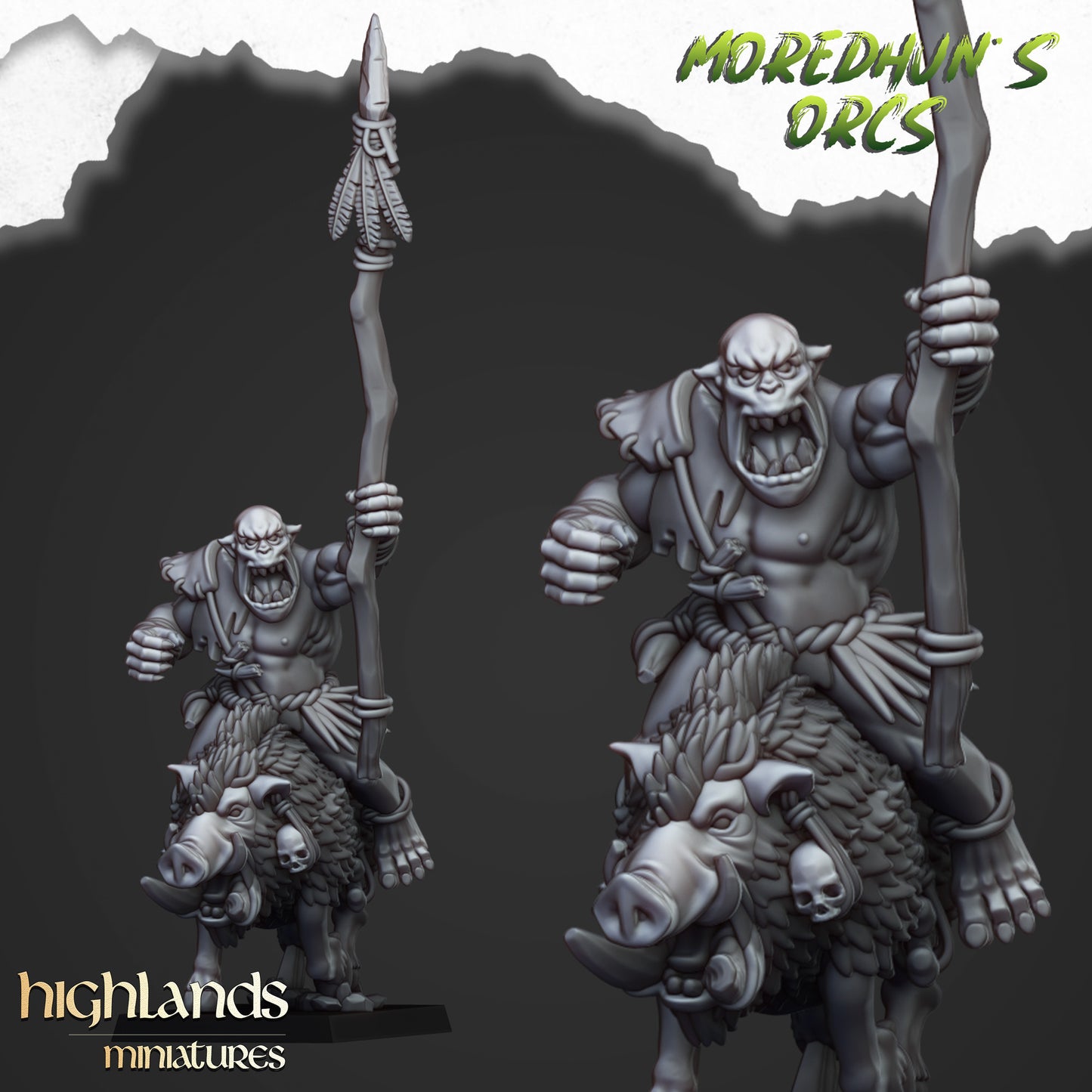 Mounted Cave Orcs 10x - Highlands Miniatures