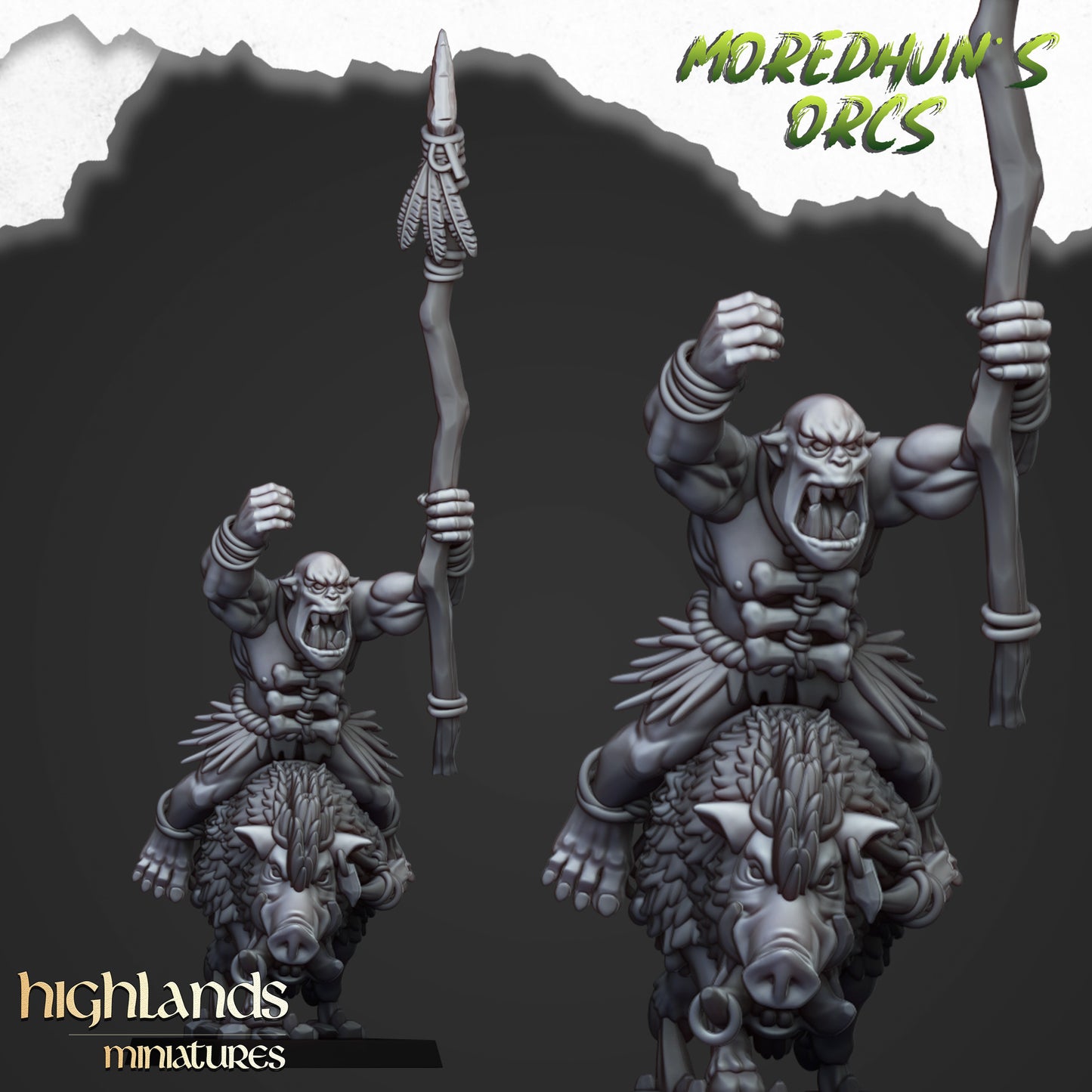 Mounted Cave Orcs 10x - Highlands Miniatures