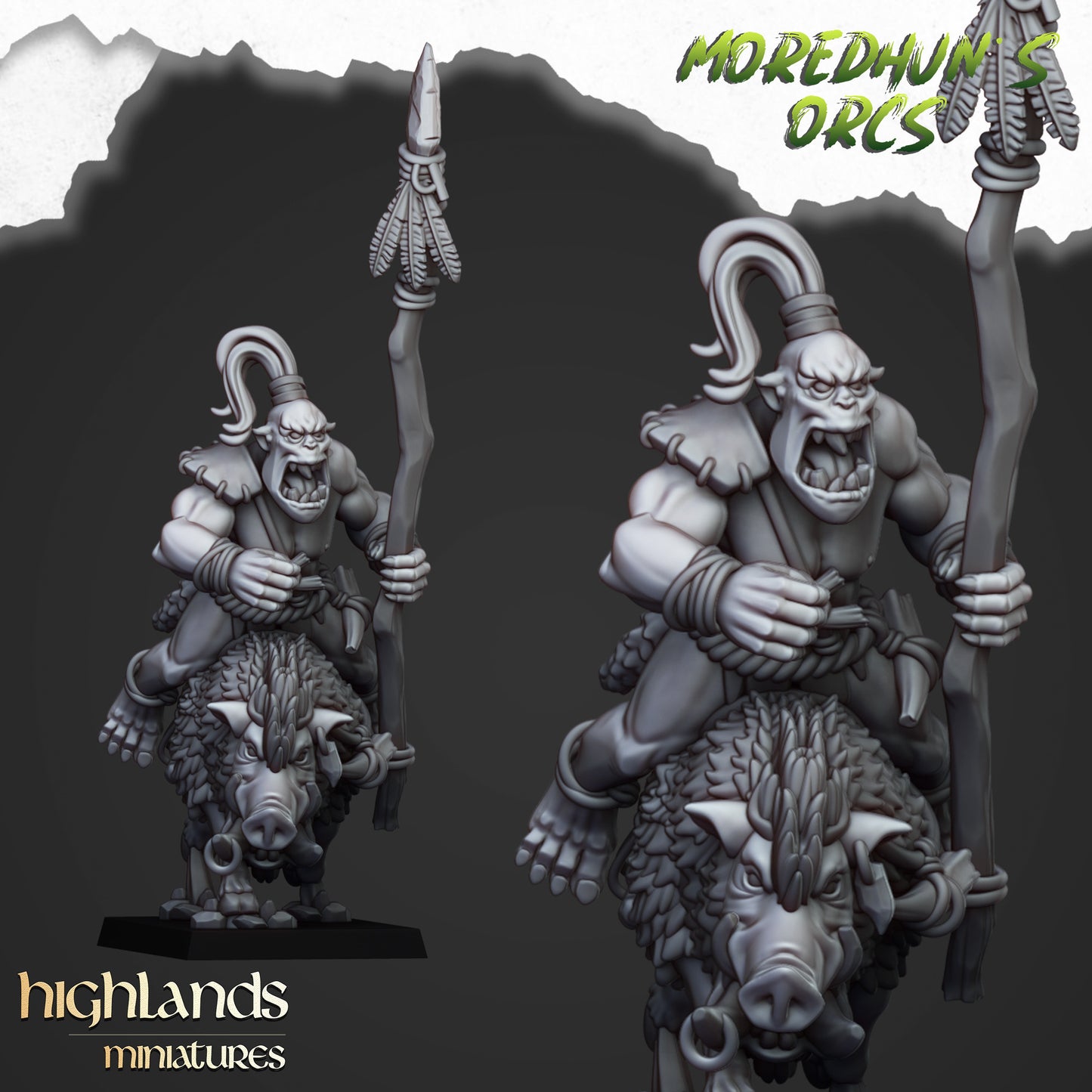 Mounted Cave Orcs 10x - Highlands Miniatures