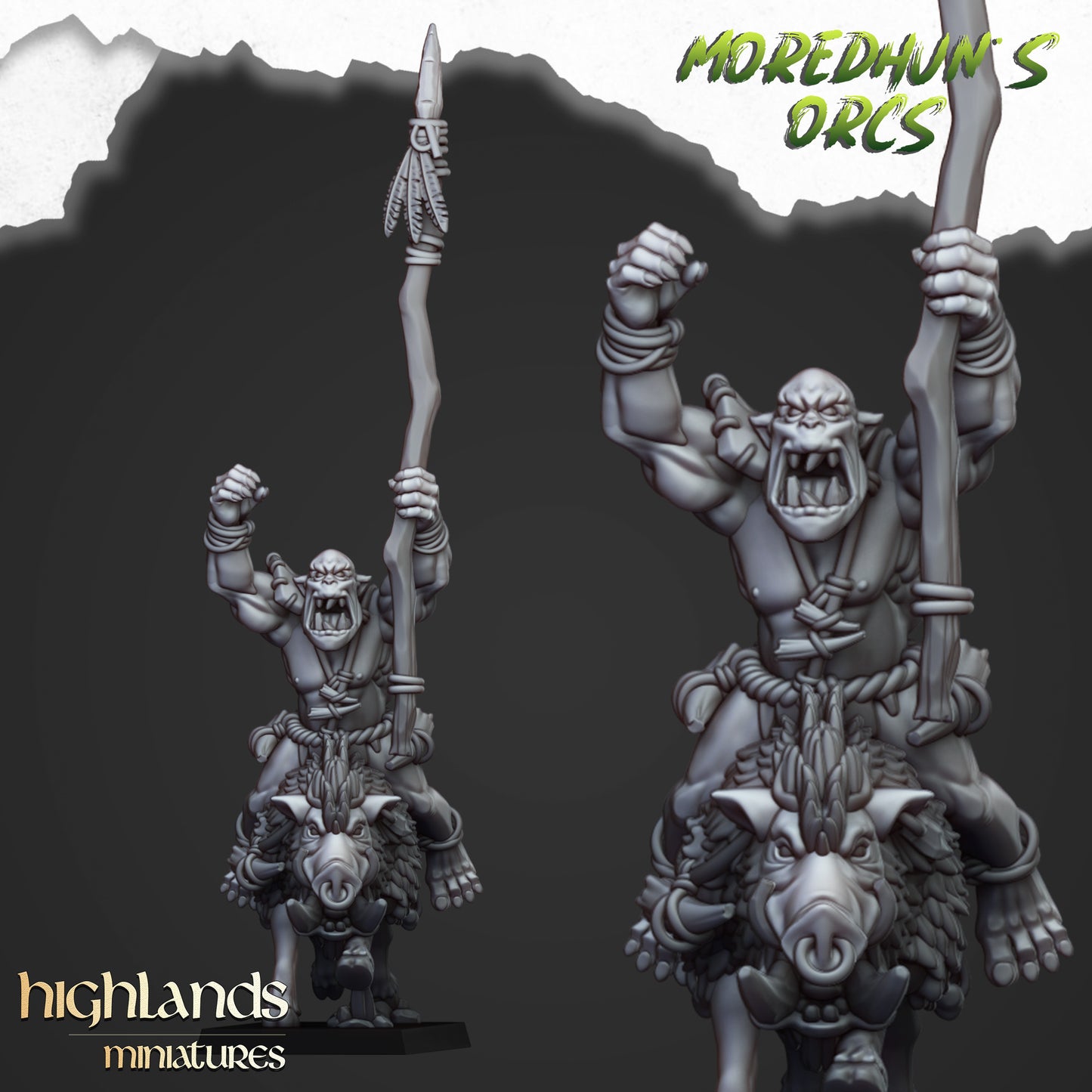 Mounted Cave Orcs 10x - Highlands Miniatures