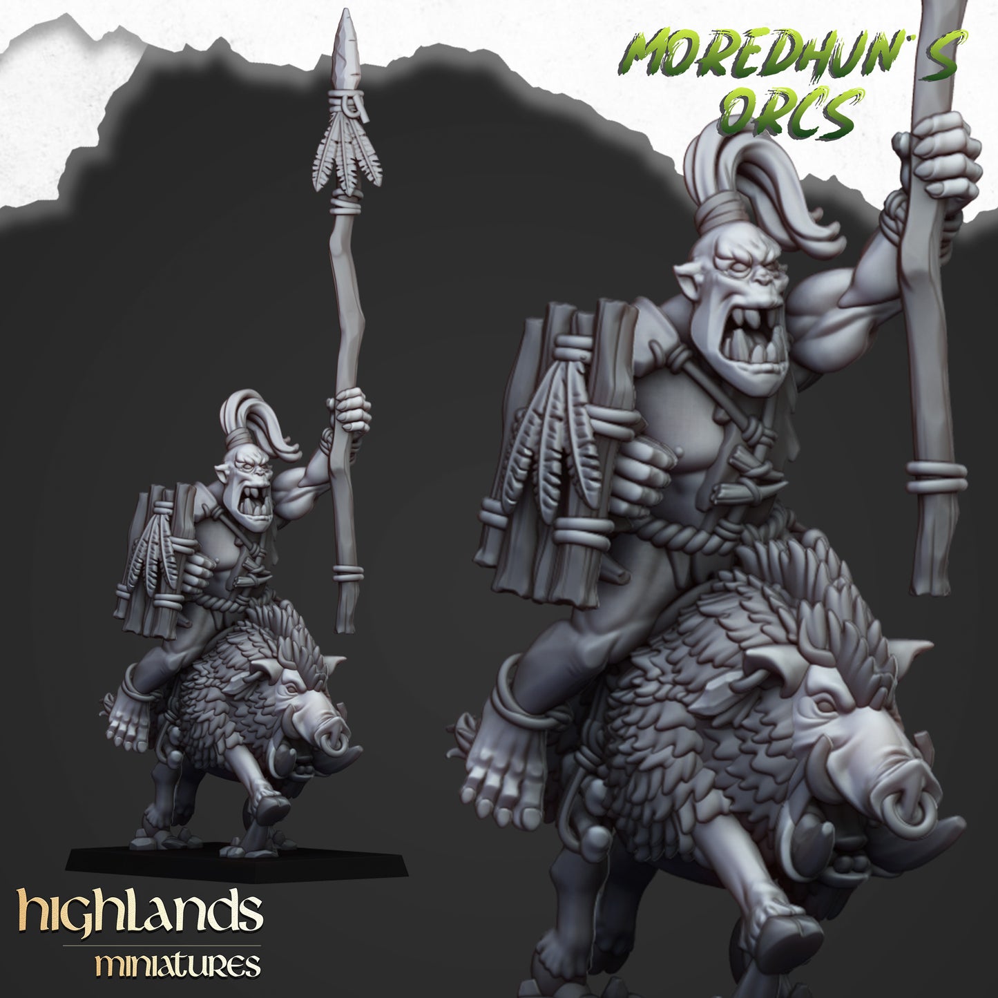 Mounted Cave Orcs 10x - Highlands Miniatures