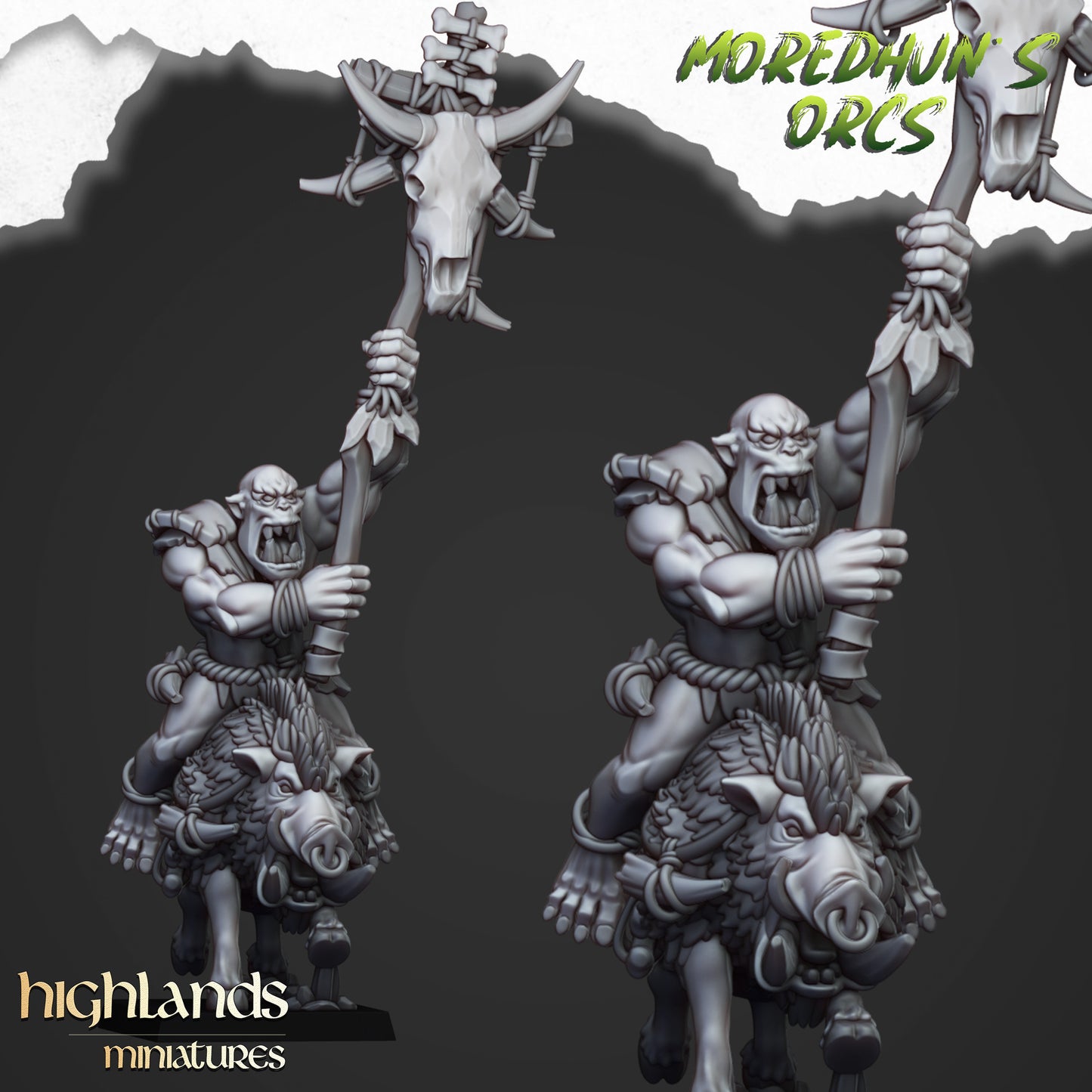 Mounted Cave Orcs 10x - Highlands Miniatures