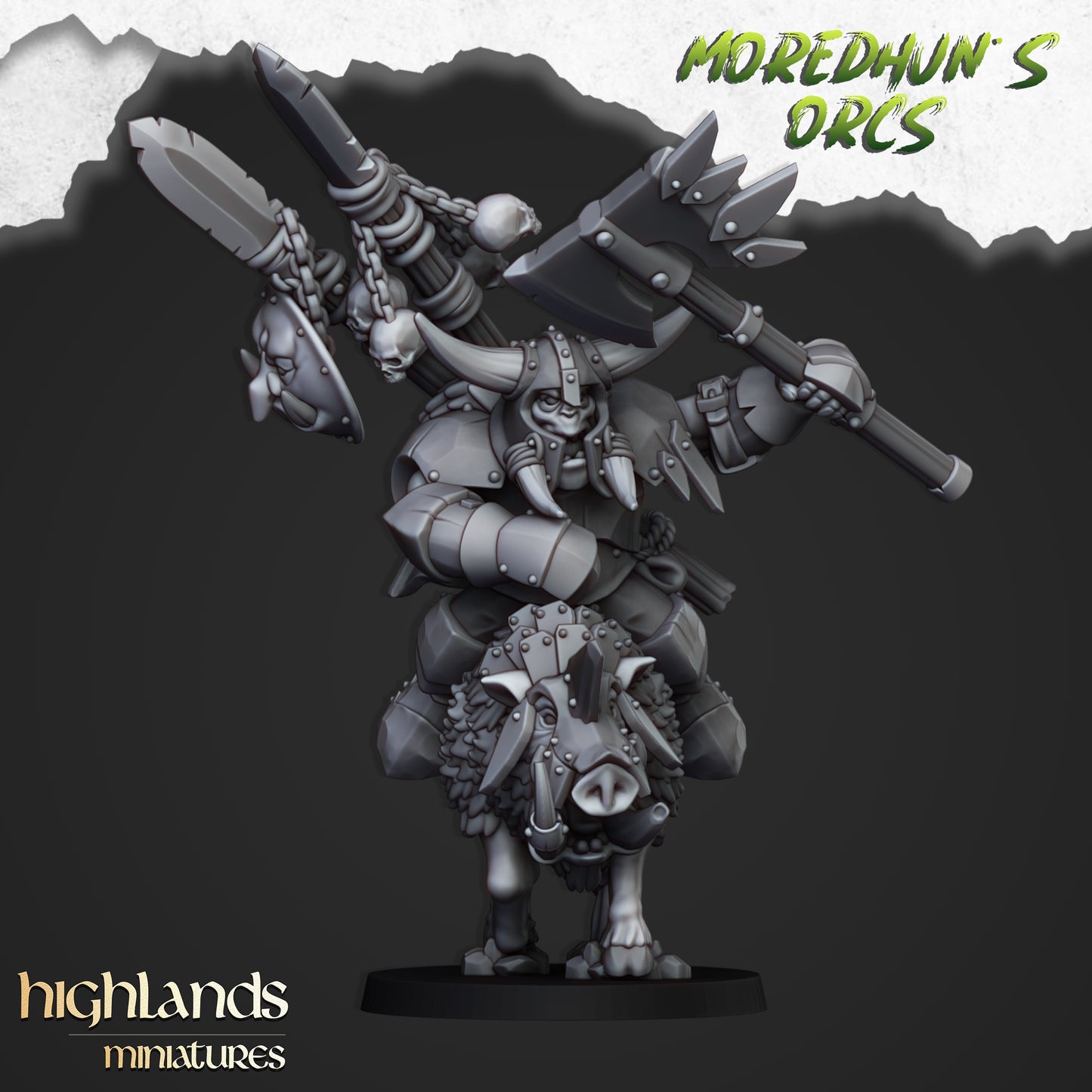 Mounted Orc Chief- Highlands Miniatures