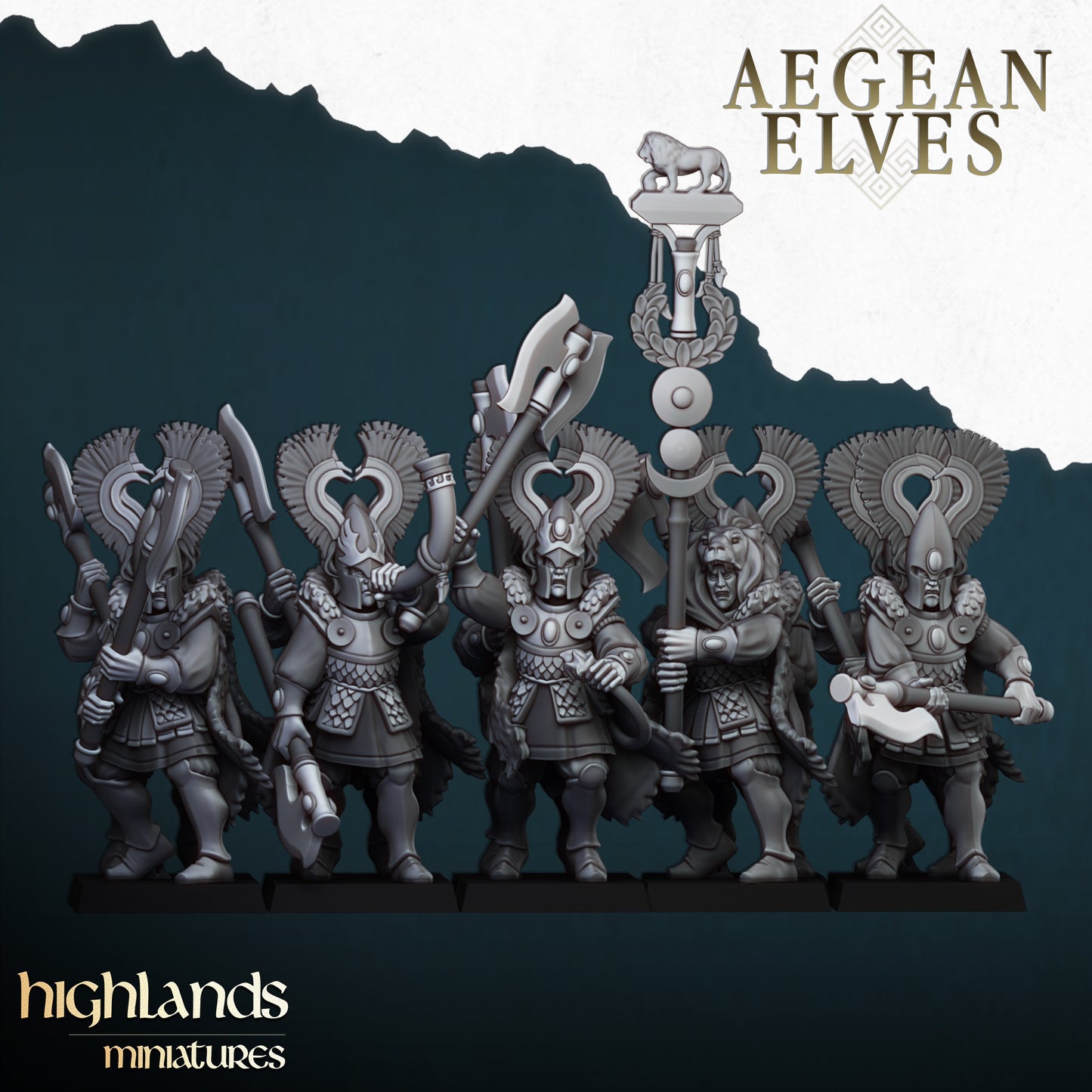 Aegean Elves Nemean Lions 10x - Highlands Miniatures