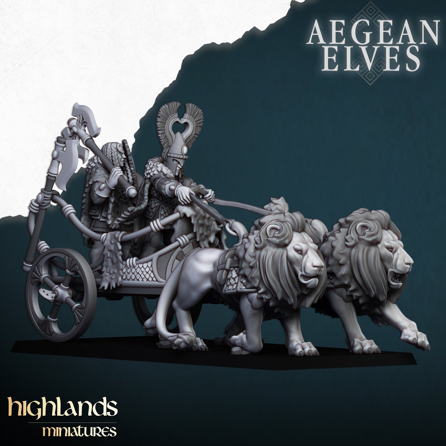 Aegean Elves Nemean Lions Chariot- Highlands Miniatures