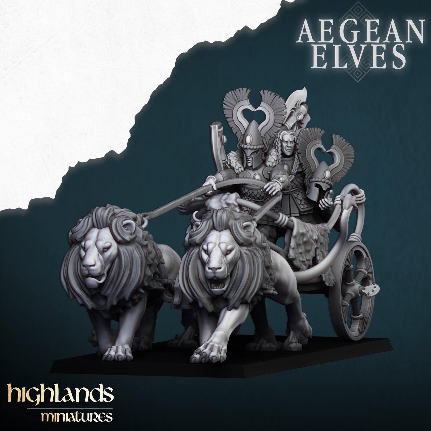 Aegean Elves Nemean Lions Chariot- Highlands Miniatures
