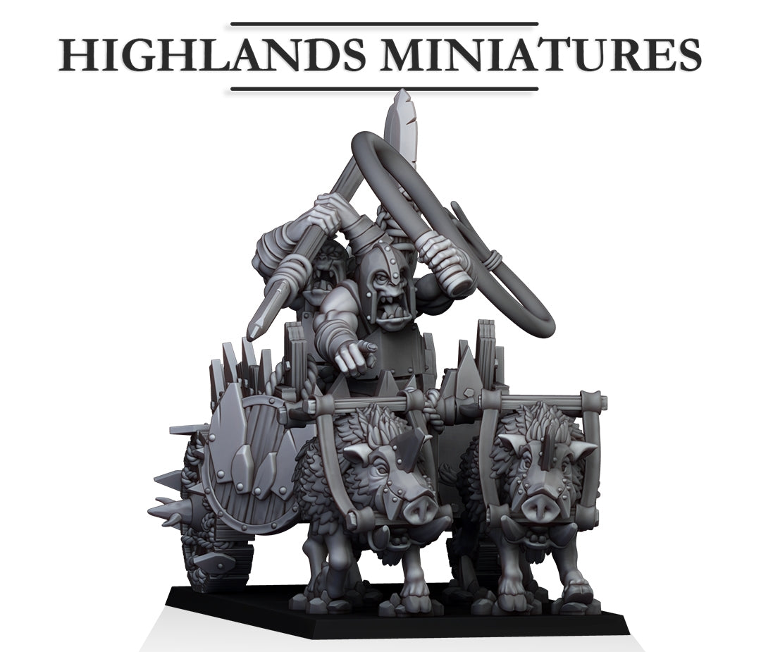 Orc Boar Chariot- Highlands Miniatures