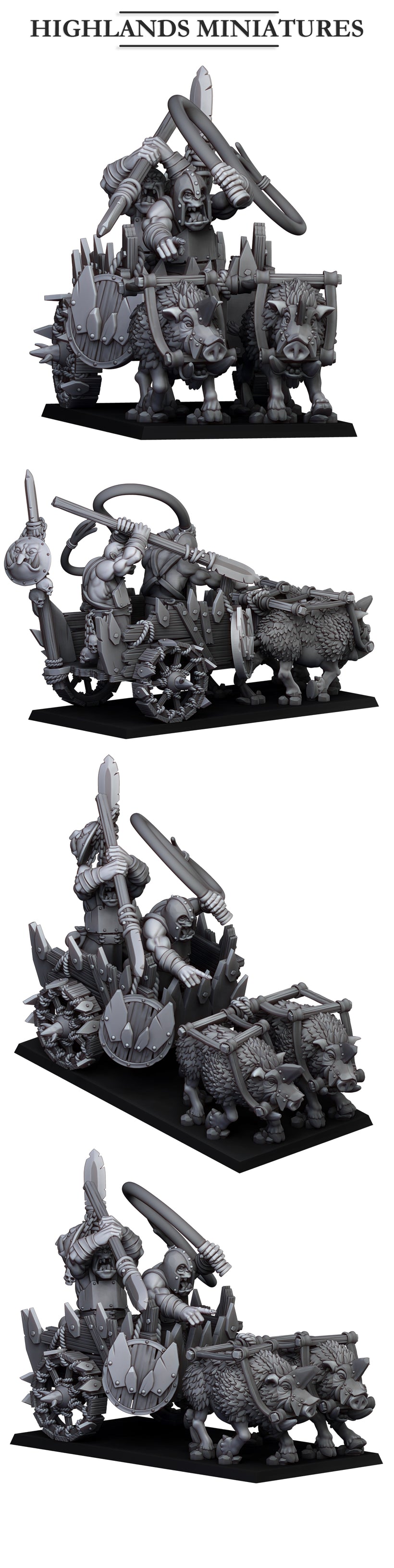 Orc Boar Chariot- Highlands Miniatures