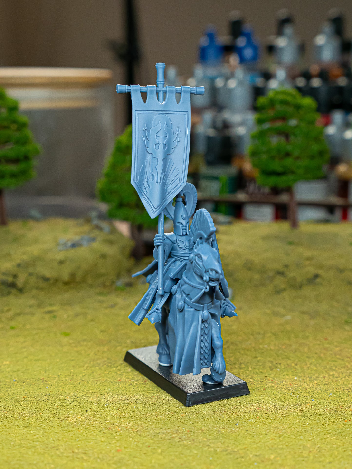Aegean Elf with Banner on horse - Highlands Miniatures