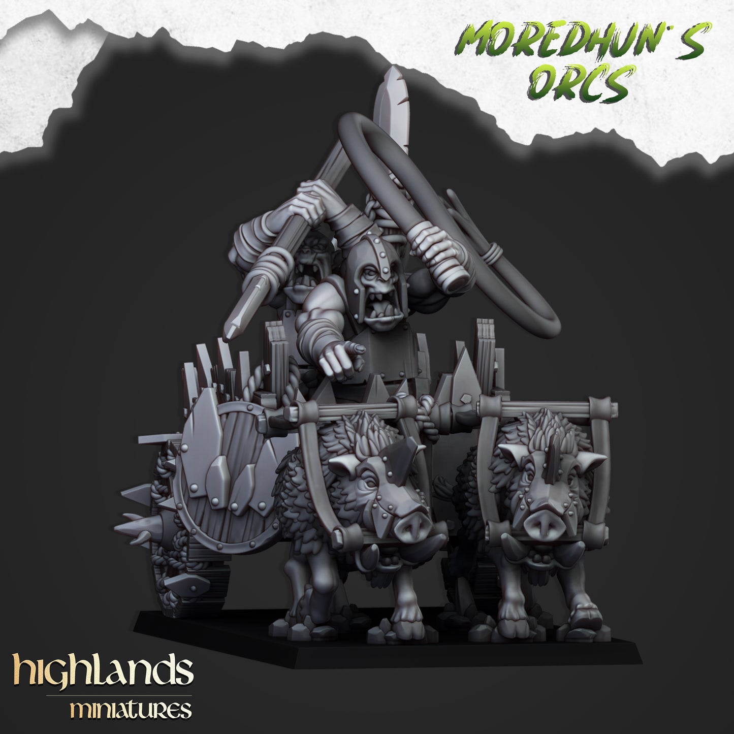 Orc Boar Chariot- Highlands Miniatures