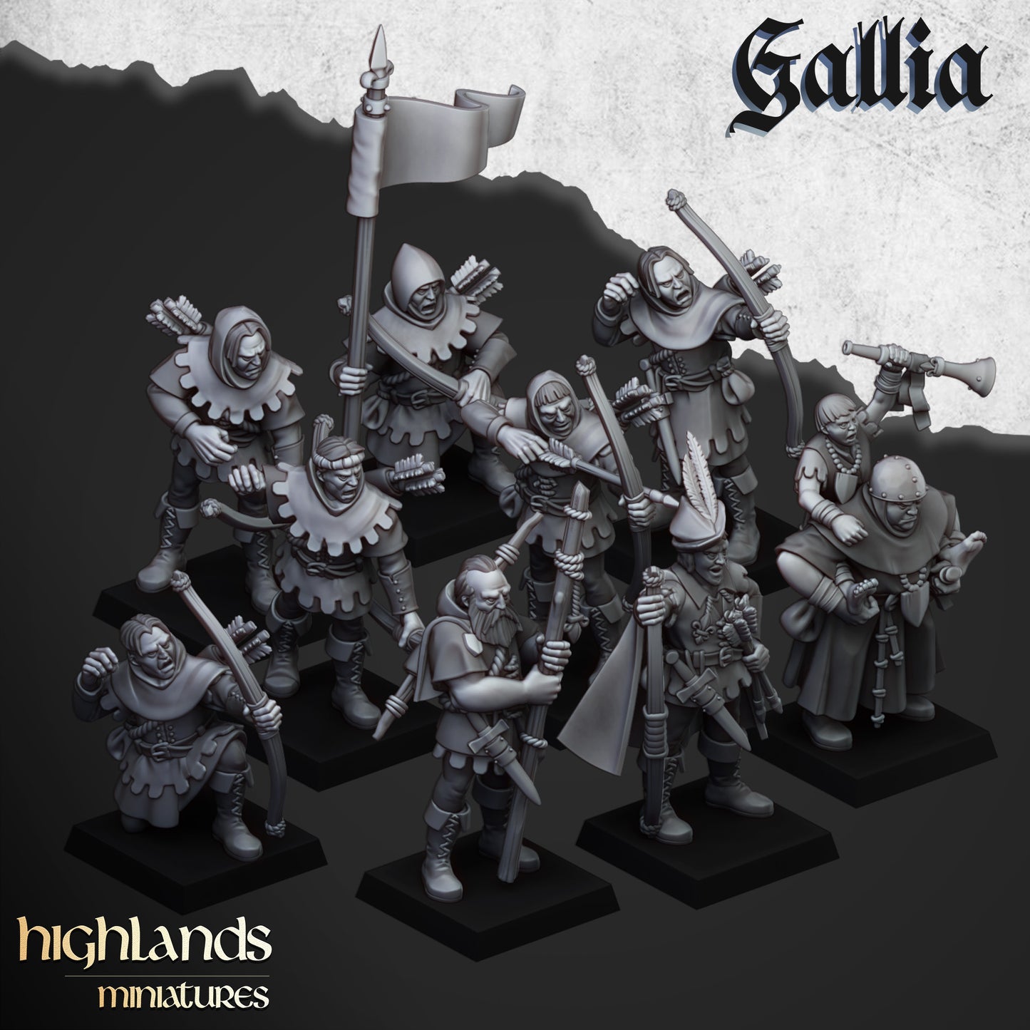 Gallia Sherwood Archers 9x - Highlands Miniatures