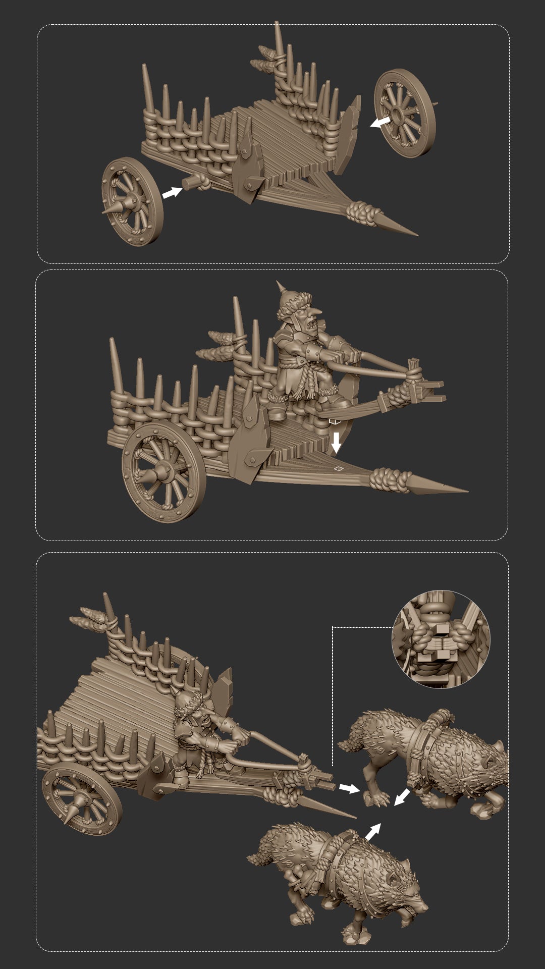 Steppe Goblin Chariot - Highlands Miniatures