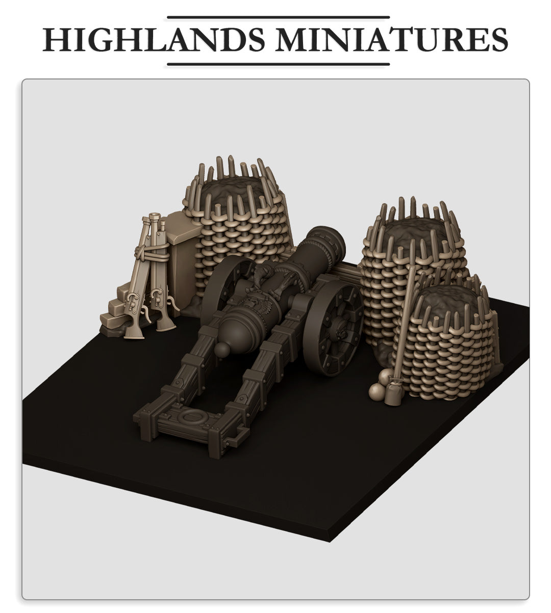 Sunland Artillery Barricade Fillers & Heroes - Highlands Miniatures